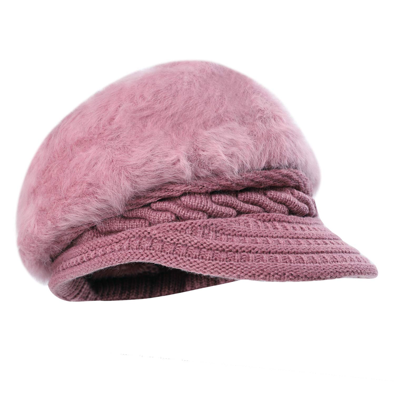 Women's Winter Knit Hats with Visor - Warm Wool Slouchy Beanie with Brim | Cold Weather Fashion Accessory for Outdoor Activities, Skiing & Snowboarding