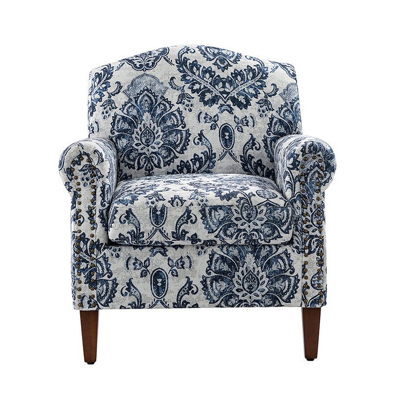 Matteo Upholstered Armchair with Nailhead Trim - Modern Accent Chair for Living Room, Bedroom & Office - Comfortable Lounge Chair with Stylish Nailhead Detailing