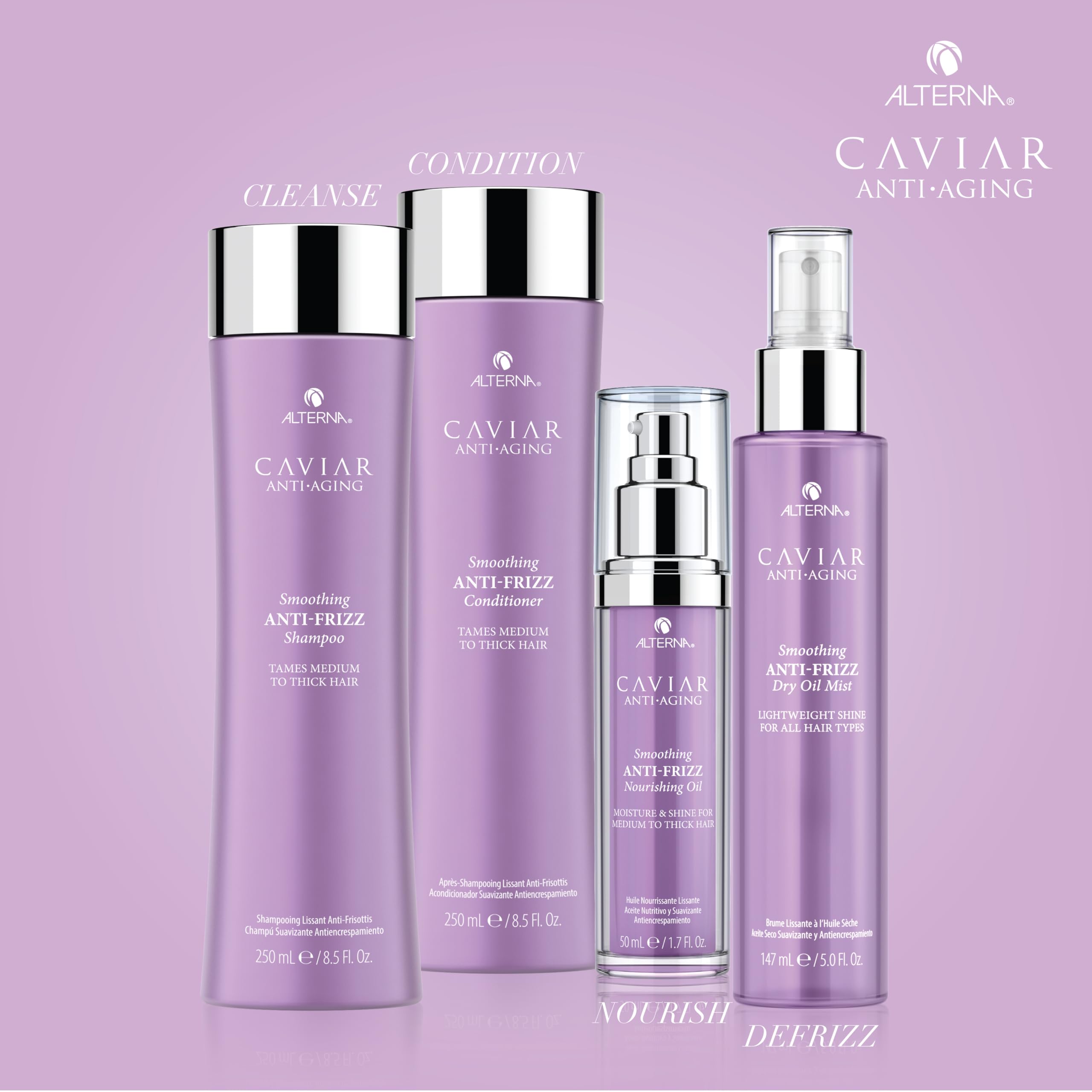 Premium Caviar Smoothing Anti-Frizz Conditioner 250ml - Hydrating Hair Treatment for Dry, Damaged & Frizzy Hair - Salon Quality Leave-In Conditioner for Smooth, Shiny & Manageable Hair - Perfect for Daily Use & Styling