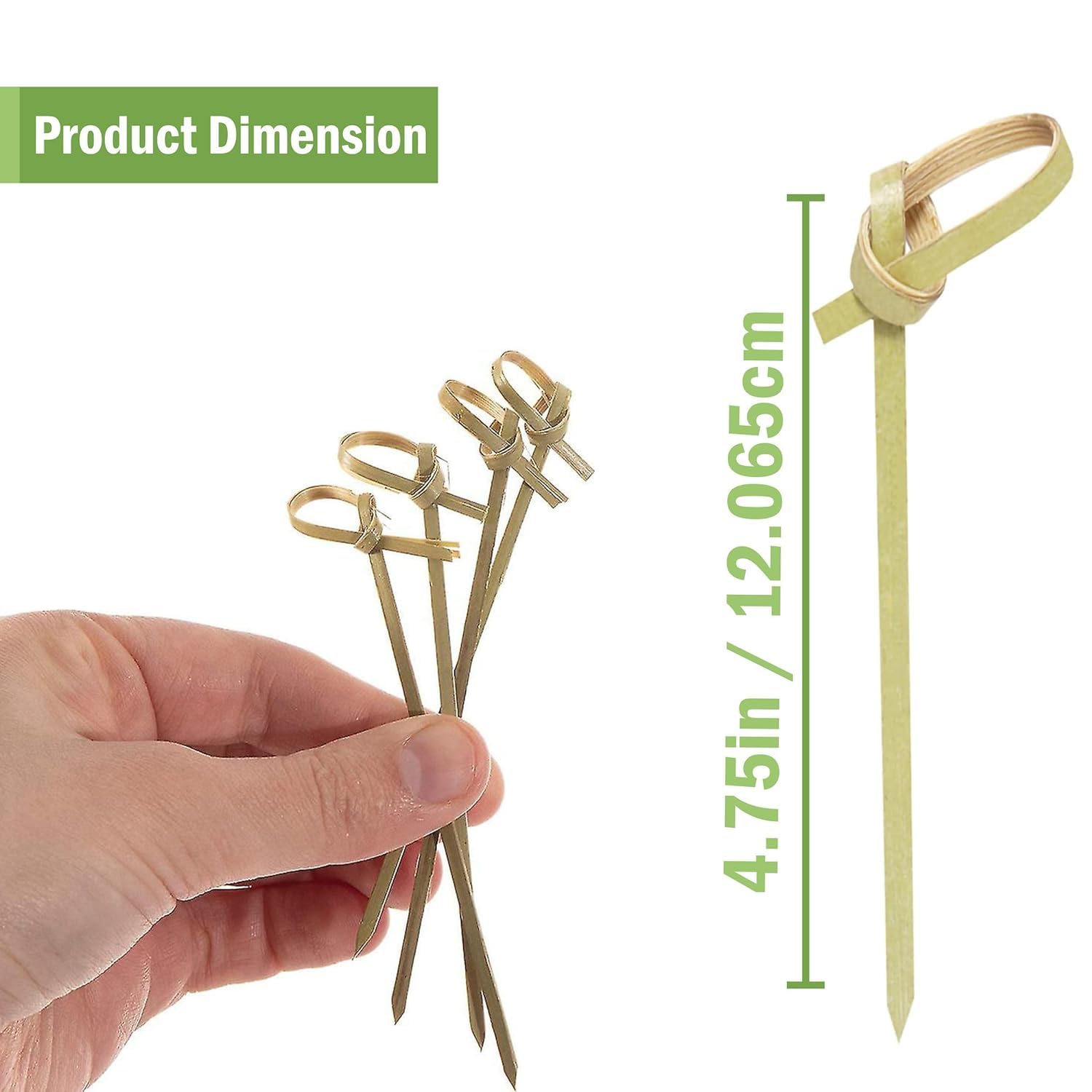 Homestia 100-Pack 5-Inch Bamboo Cocktail Picks with Looped Knot - Eco-Friendly Appetizer Skewers for Cocktails, BBQ Snacks, Party Platters & Club Sandwiches - Perfect for Home Entertaining & Catering Events