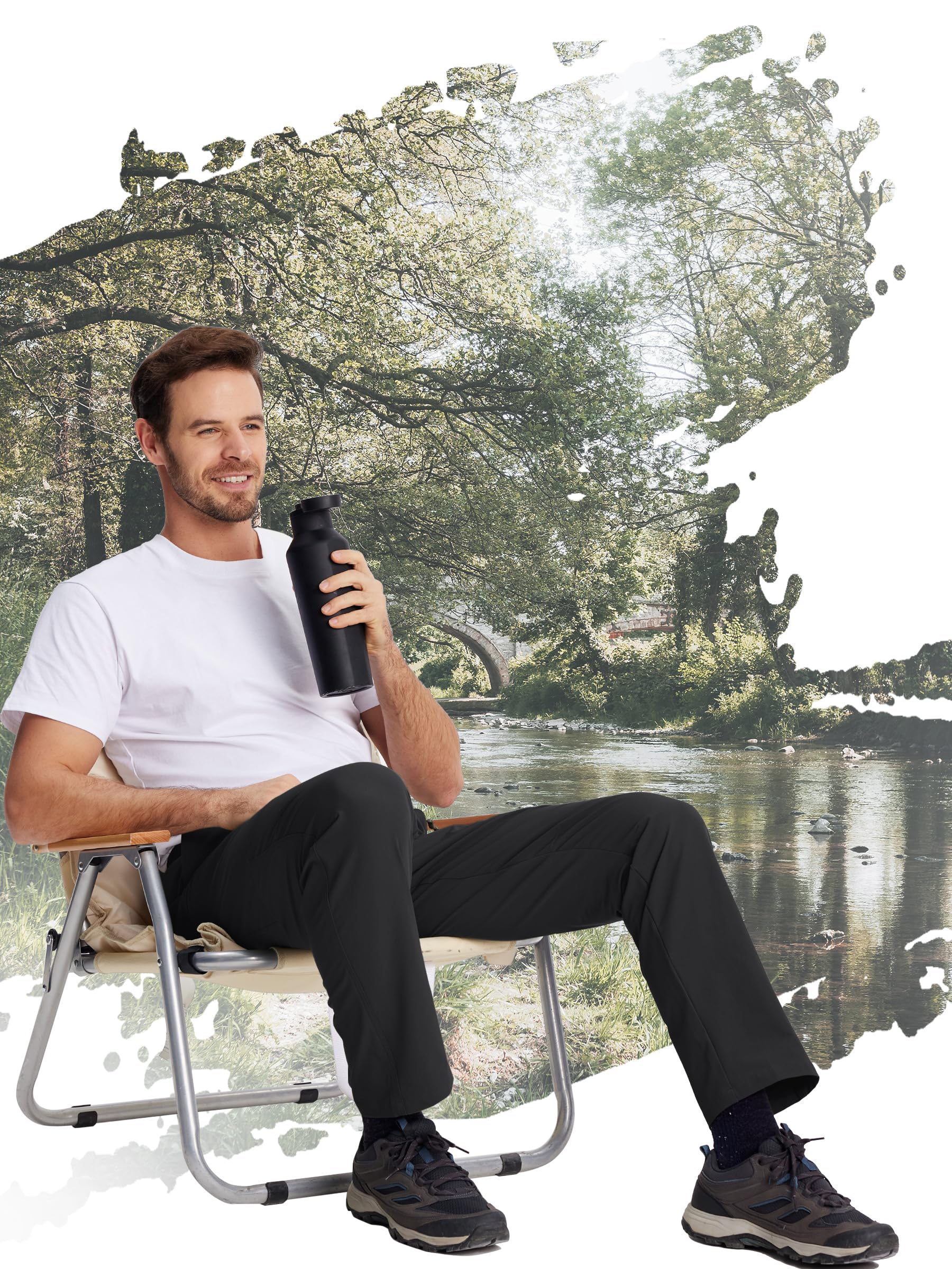 TACVASEN Men's Hiking Pants - Lightweight Quick Dry Tactical Work Pants with 6 Pockets, Water Resistant Ripstop Outdoor Trekking Pants for Hiking, Camping & Adventure Activities