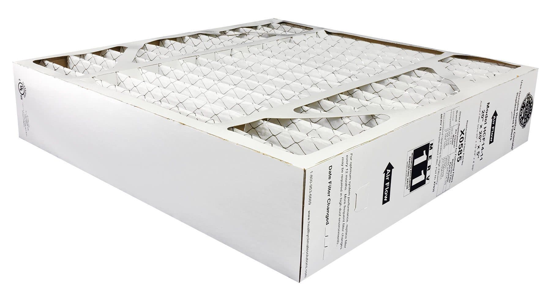 Lennox X0585 20x20x5 MERV 11 Furnace Air Filter - 1 Pack | High Efficiency HVAC Filter for Home & Office Use