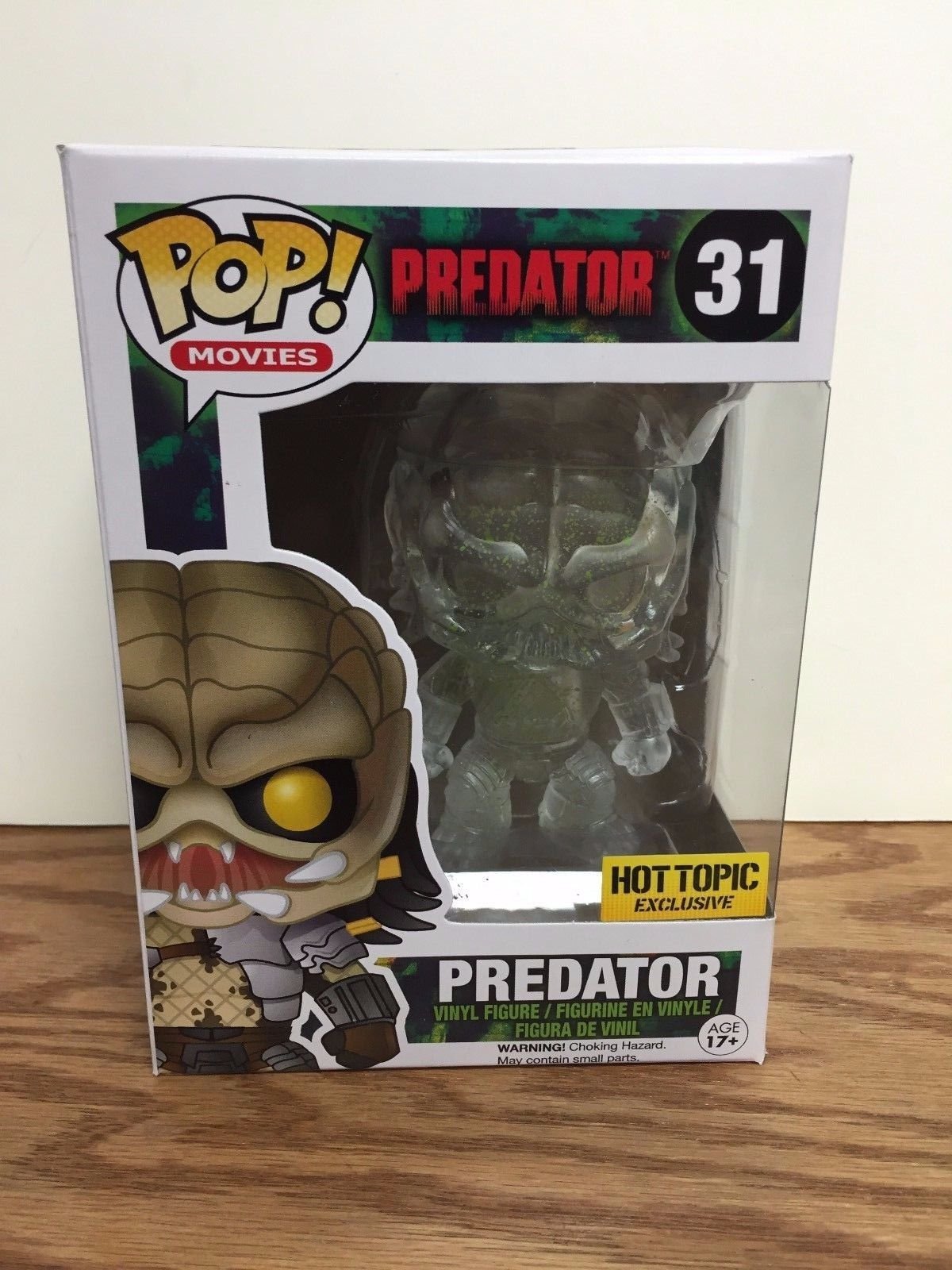 Funko Pop! Movies Predator Clear Green Blood Splatter Vinyl Figure #31 - Hot Topic Exclusive Collectible for Movie Fans & Action Figure Enthusiasts - Perfect for Display, Gifts, and Pop Culture Collections