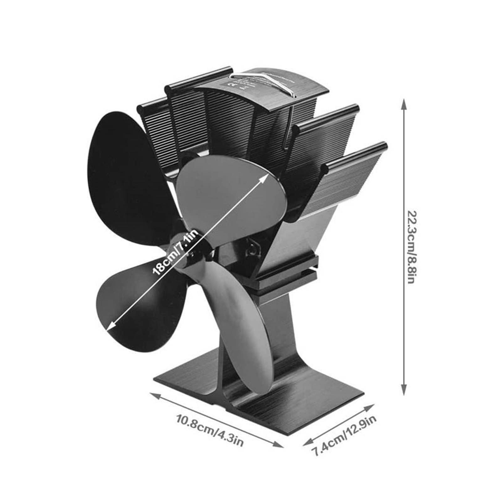 4 Pack Universal Heat Powered Stove Fan for Wood Burning Stove, Fireplace - Silent & Efficient Heat Distribution - Perfect for Home, Cabin, RV & Outdoor Heating