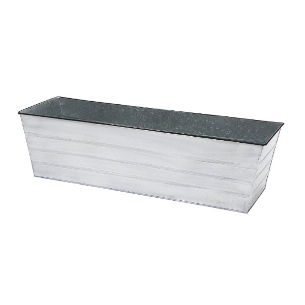 Galvanized Steel Flower Box Planter - Rustproof Outdoor Garden Container for Plants, Flowers & Herbs - Perfect for Patio, Balcony & Window Sill Decor