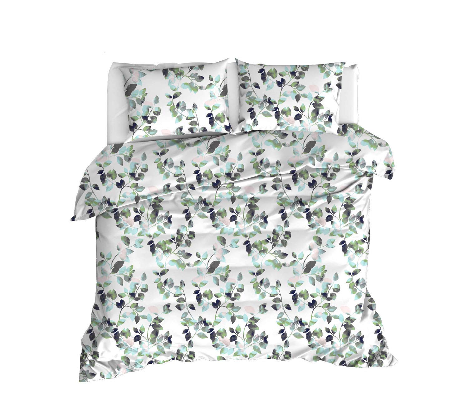 Paradise RANFORCE 100% Cotton Tree Branch Bedding Set - Full/Queen Size Reversible Quilt Duvet Cover Set with Comforter (4-Piece) - Perfect for Nature-Themed Bedrooms, Guest Rooms & Cozy Home Decor