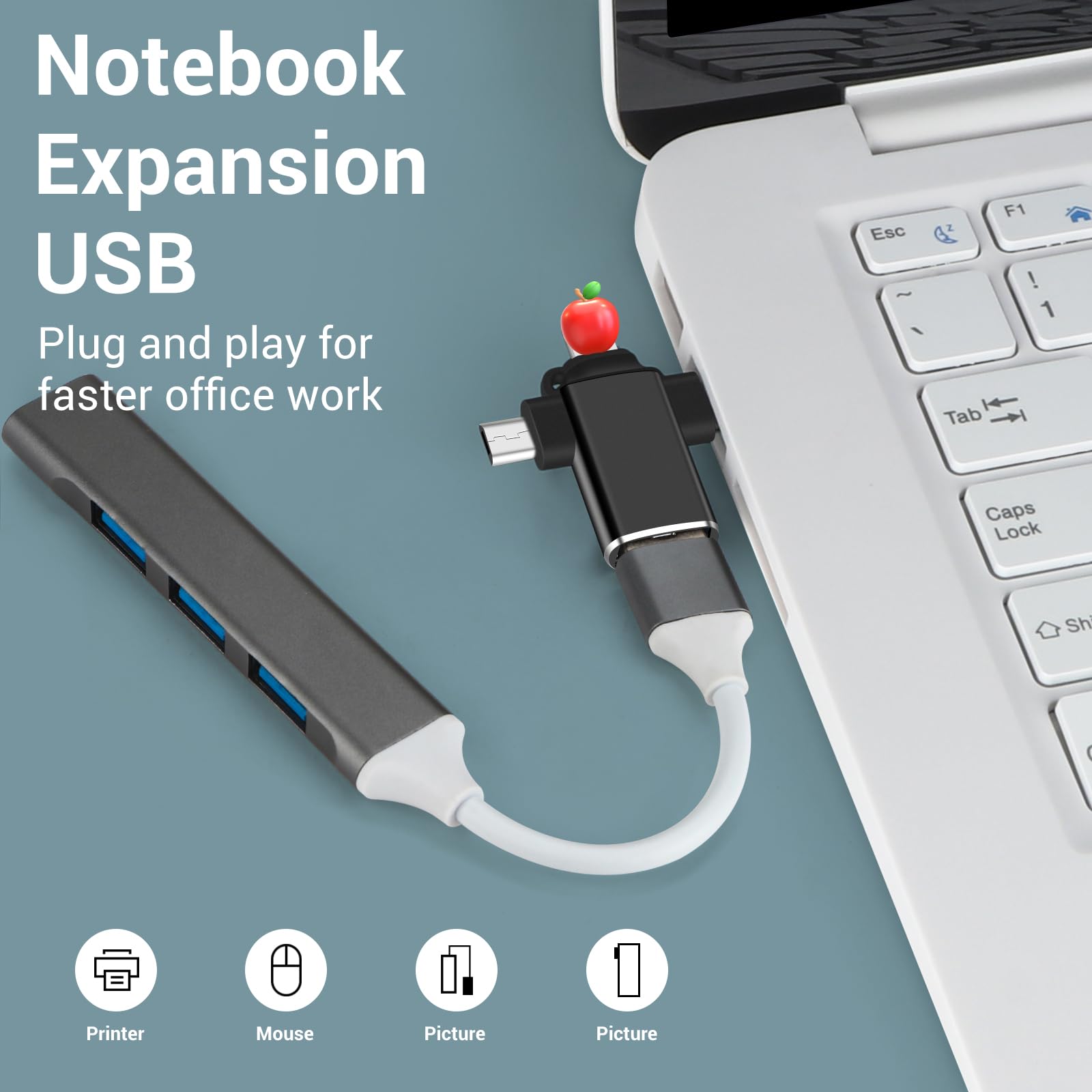 Aolcev 3-in-1 USB C Adapter - Lightning to USB C, Micro USB to USB 3.0 OTG Converter - Compatible with iPhone, MacBook Pro, iPad Pro, Camera, Keyboard & Mouse - Perfect for Data Transfer, Charging & Device Connectivity