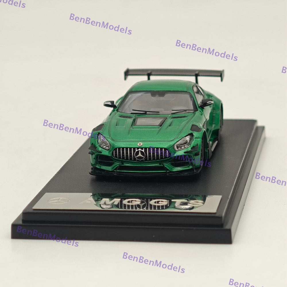 1:64 Rhino Model RM Mercedes AMG GTS Widebody Racing Sports Car Diecast Model - Green Collectible Toy for Display, Racing Enthusiasts & Car Lovers