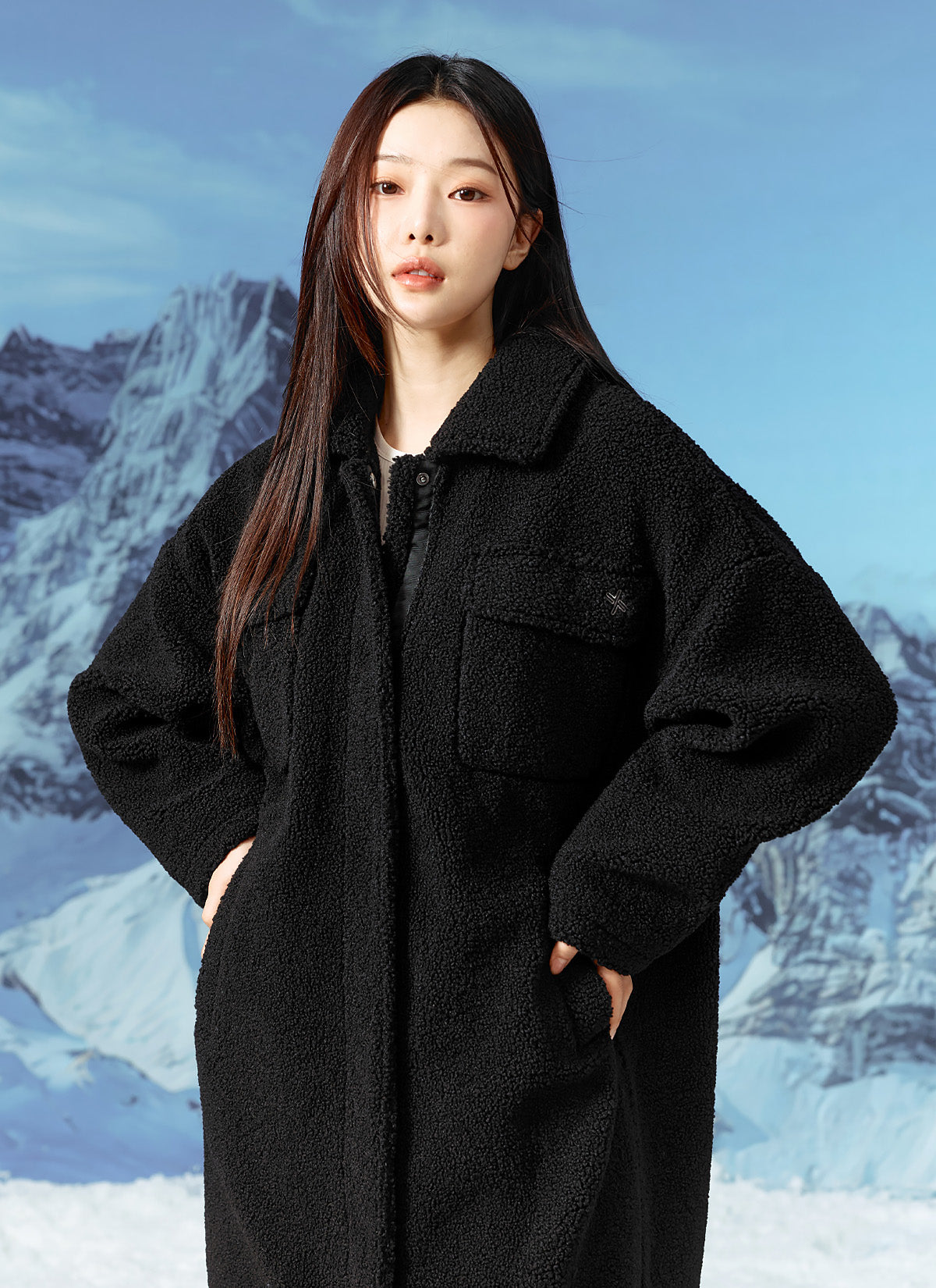 Sherpa Cozy Long Jacket for Women - Warm Fleece Lined Winter Coat with Pockets | Perfect for Cold Weather, Outdoor Activities & Casual Wear