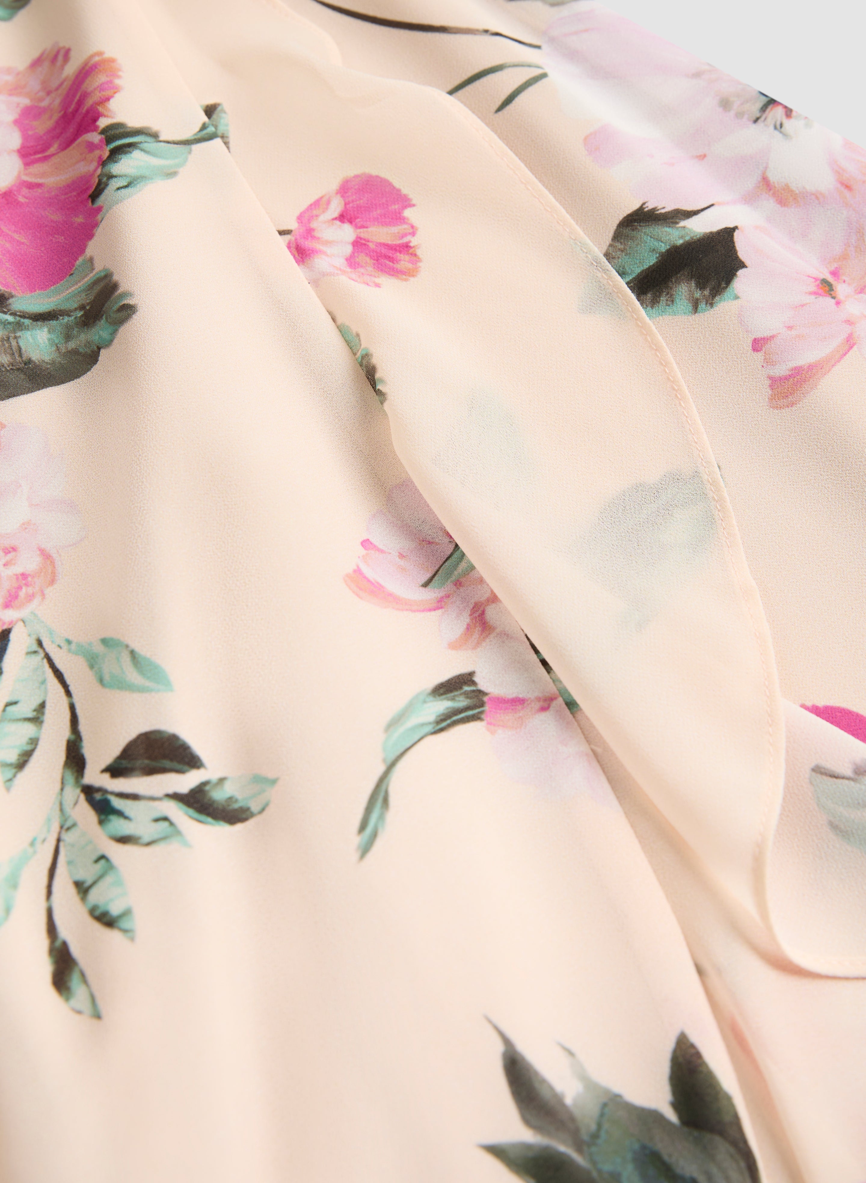 Elegant Floral Chiffon Midi Dress for Women - Summer Boho Party & Wedding Guest Outfit