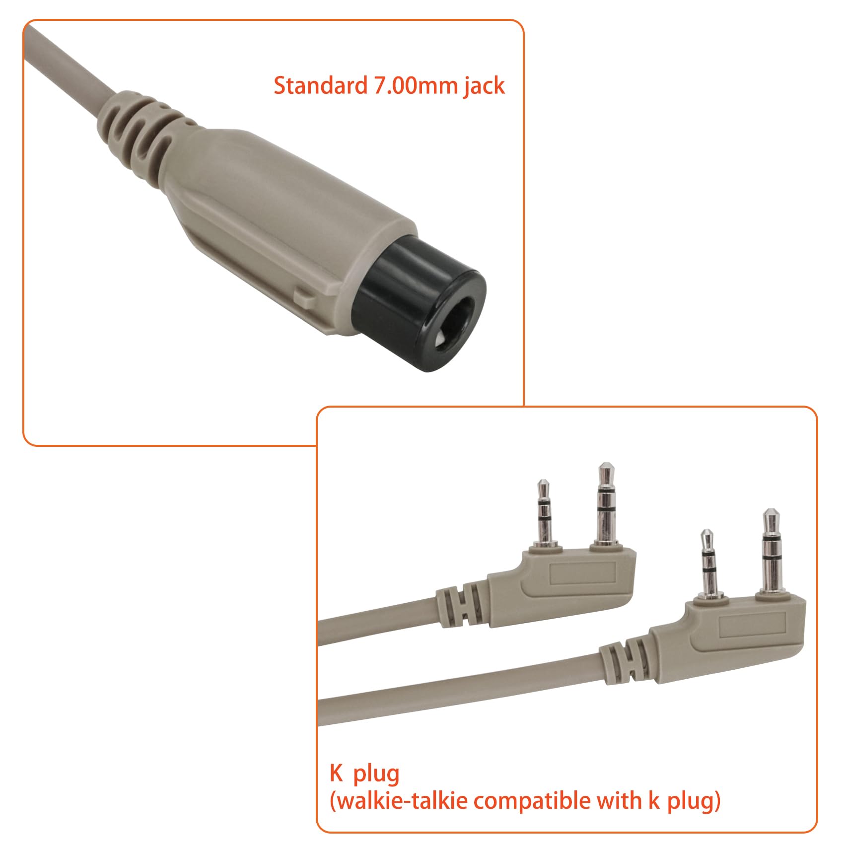 U94 PTT Dual Push to Talk 2 Pin K Plug - Tactical Headset Compatible for Military & Communication Use