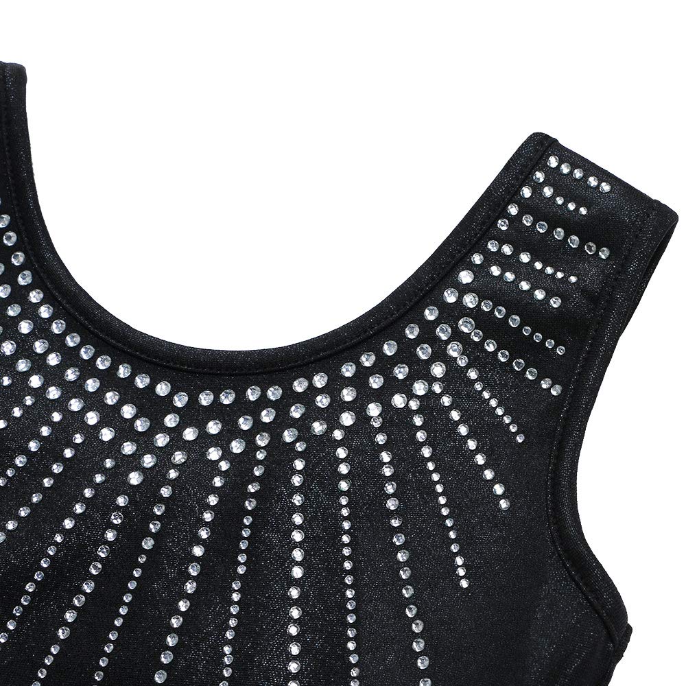 BAOHULU Girls Gymnastics Leotards with Shiny Jewels - Kids Athletic Dancewear for Ballet, Cheerleading & Performance (Perfect for Competitions & Recitals)