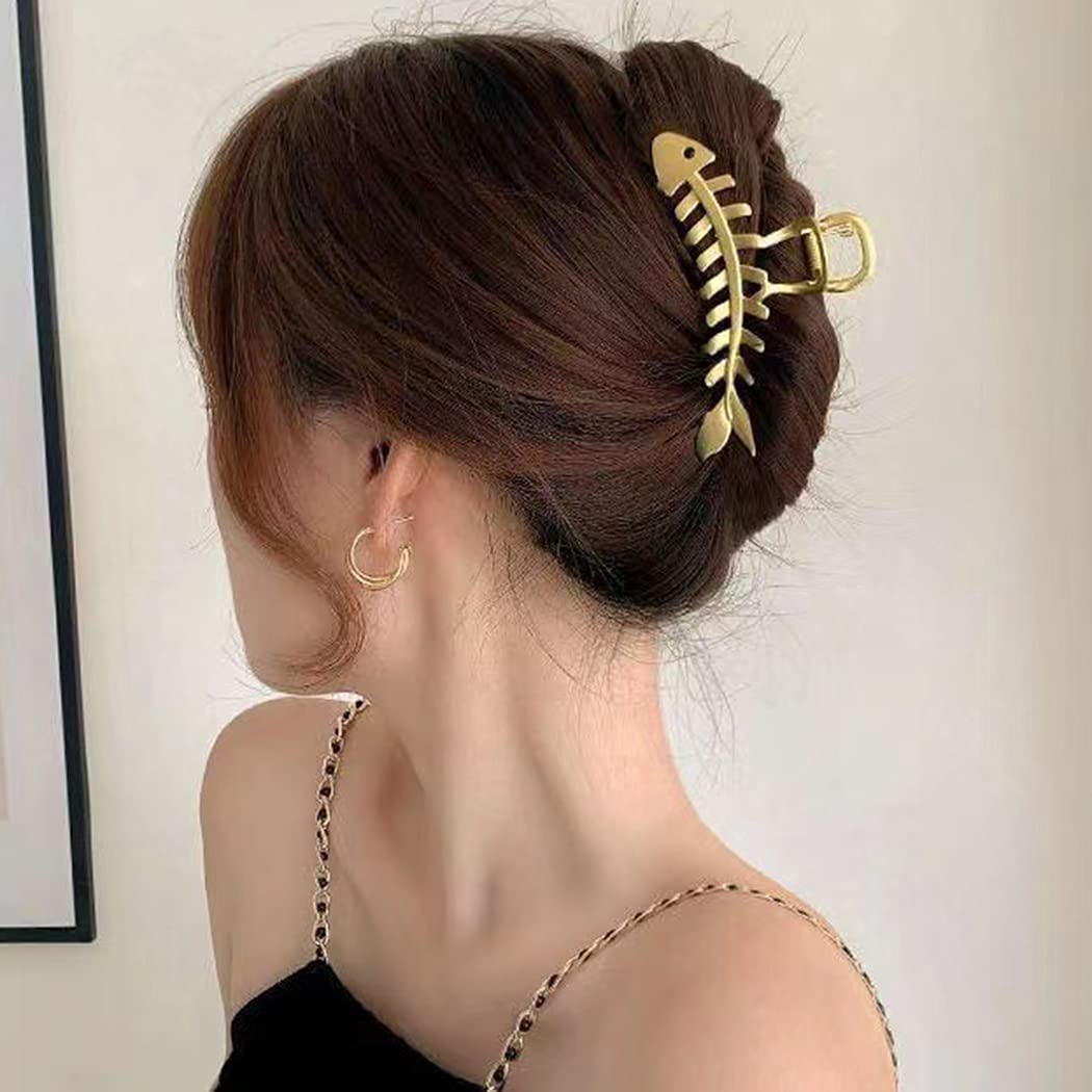 SalLady Silver & Golden Alloy Interlocking Teeth Ponytail Holder Hair Clips for Women - 2PCS Elegant Hair Claw Clips for Styling, Shower & Everyday Use - Classic Decorative Barrettes & Hair Grips