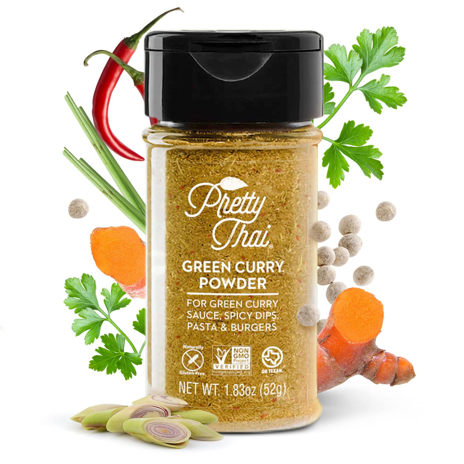 Authentic Thai Green Curry Powder - Gluten Free, Non GMO Certified, Sodium Free Seasoning for Curry Sauce, Pasta & Thai Cuisine | Perfect for Home Cooking, Meal Prep & Asian Dishes