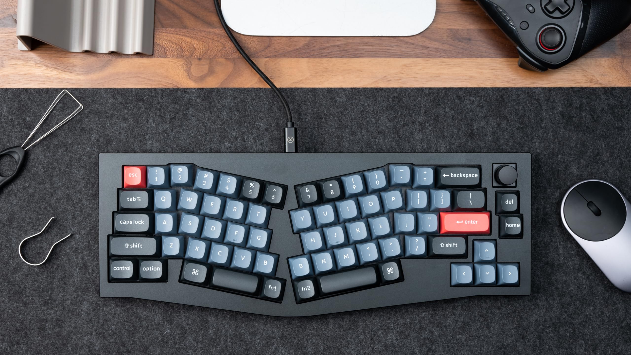 Keychron Q8 Wired Custom Mechanical Keyboard - 65% Alice Layout with Knob, Hot-Swappable Gateron G Pro Red Switches, QMK/VIA Programmable, Double Gasket Design for Mac/Windows/Linux (Black) | Perfect for Typing, Gaming & Office Work