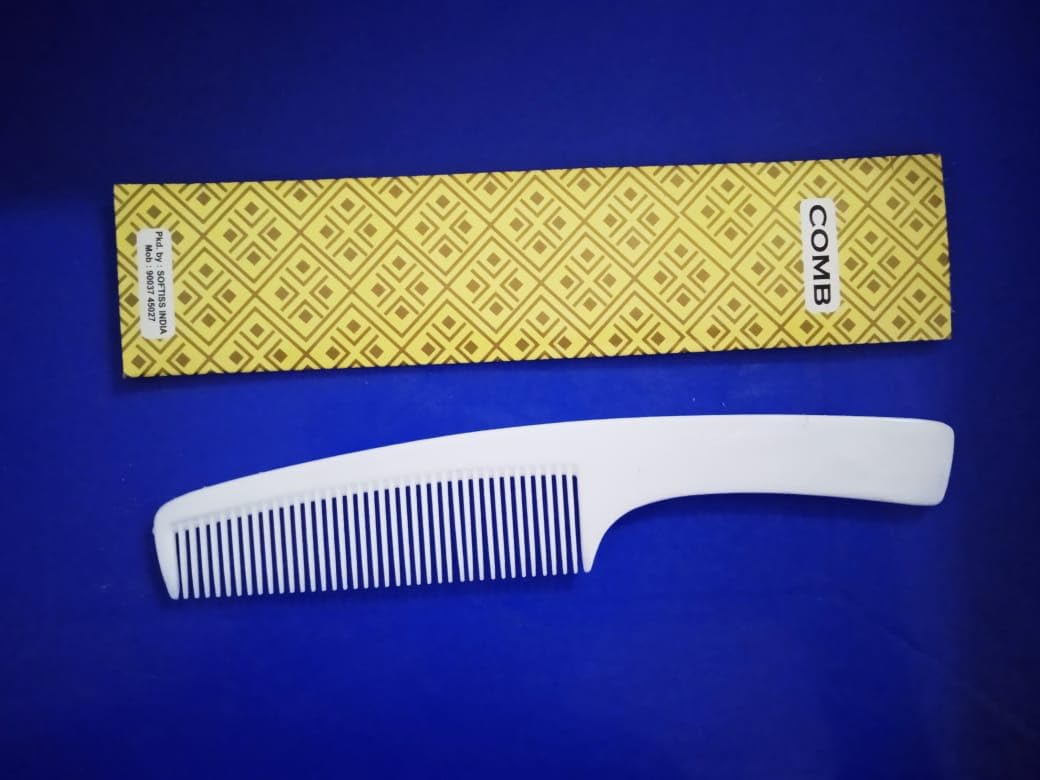 SOFTISS Hotel Comb with Handle - Bulk Pack of 100 Combs for Hotels, Spas & Salons - Durable Plastic Combs in Printed Box for Travel & Hospitality Use