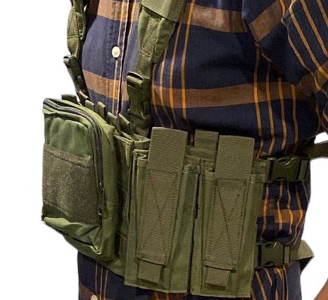 20-Piece Raider Tactical Chest Rig with Pouches & Accessories - Perfect for Airsoft, Hunting, and Outdoor Adventures