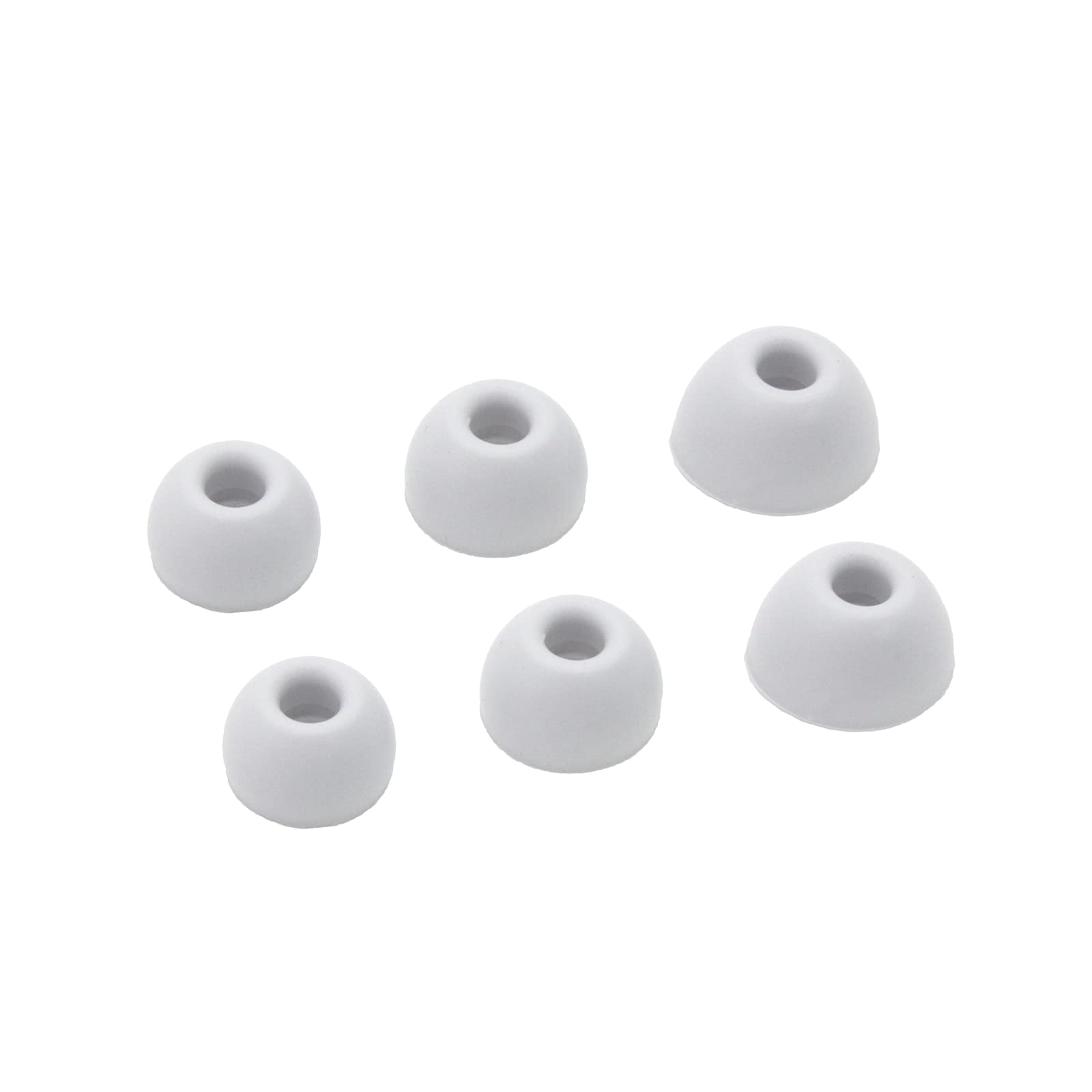 Adhiper 6-Pack Silicone Replacement Eartips for Beats Studio Buds & Beats Fit Pro - Noise Isolating Ear Tips (White) - Perfect for Workouts, Commuting & Travel