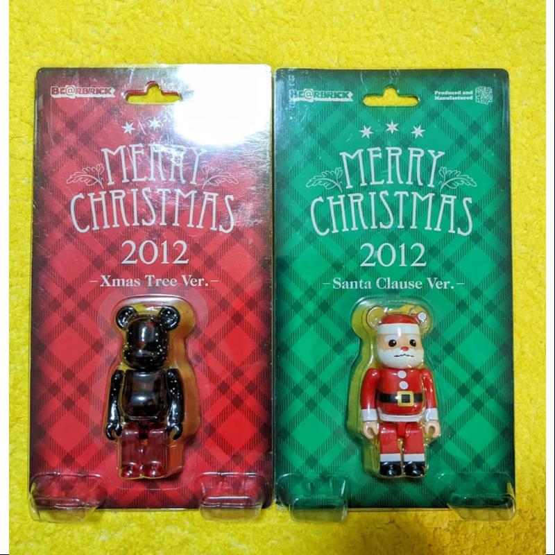 Limited Edition Bearbrick MERRY CHRISTMAS 2012 Set 100% by Medicom Be@rbrick - Perfect for Christmas Collectibles & Home Decor