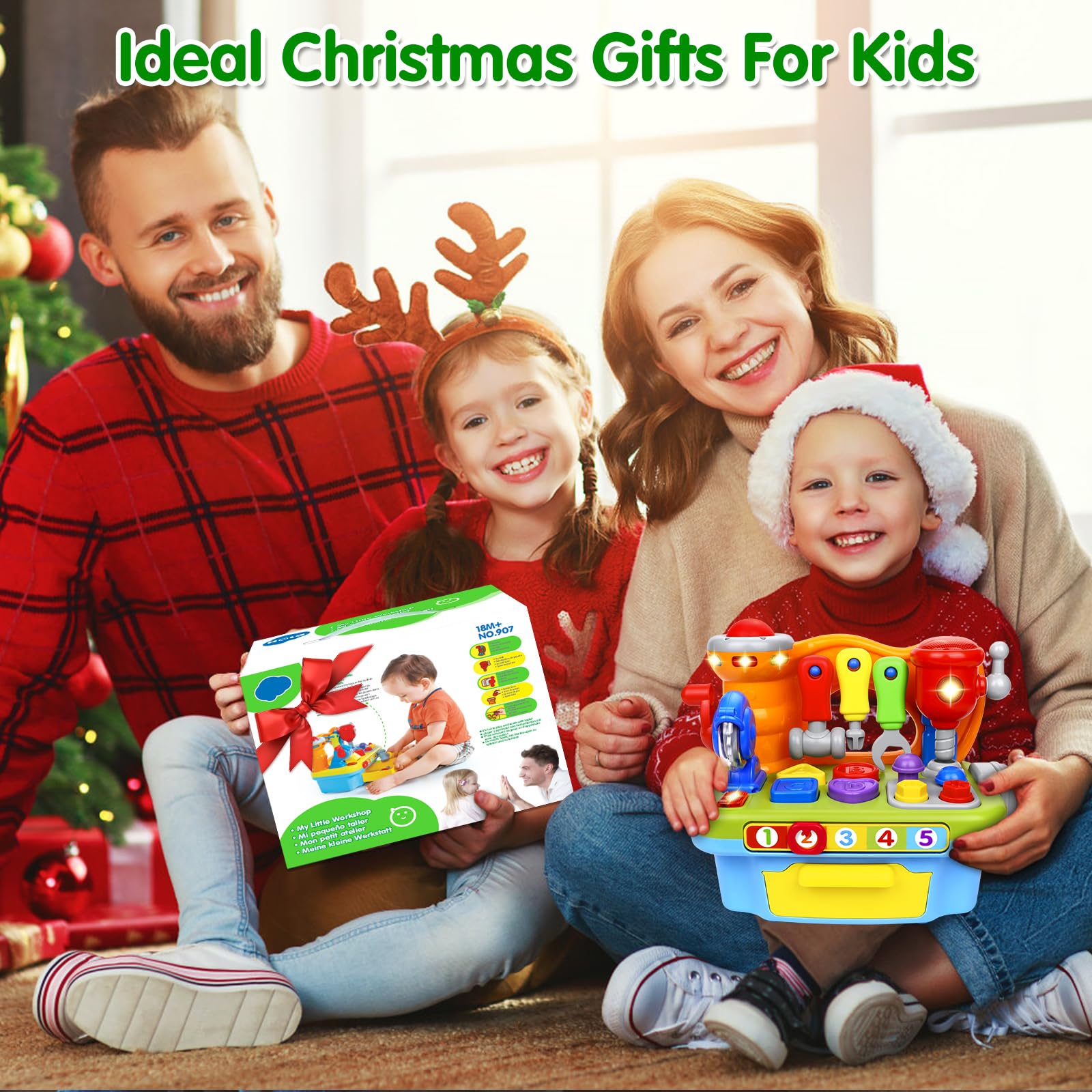 Best Musical Learning Workbench Toy for 1 Year Old Boys - Toddler Educational Toys with Sound & Lights for Ages 12-24 Months - Perfect Birthday Gift & Engineer Pretend Play for Early Learning (Ideal for Playtime, STEM Development & Interactive Fun)