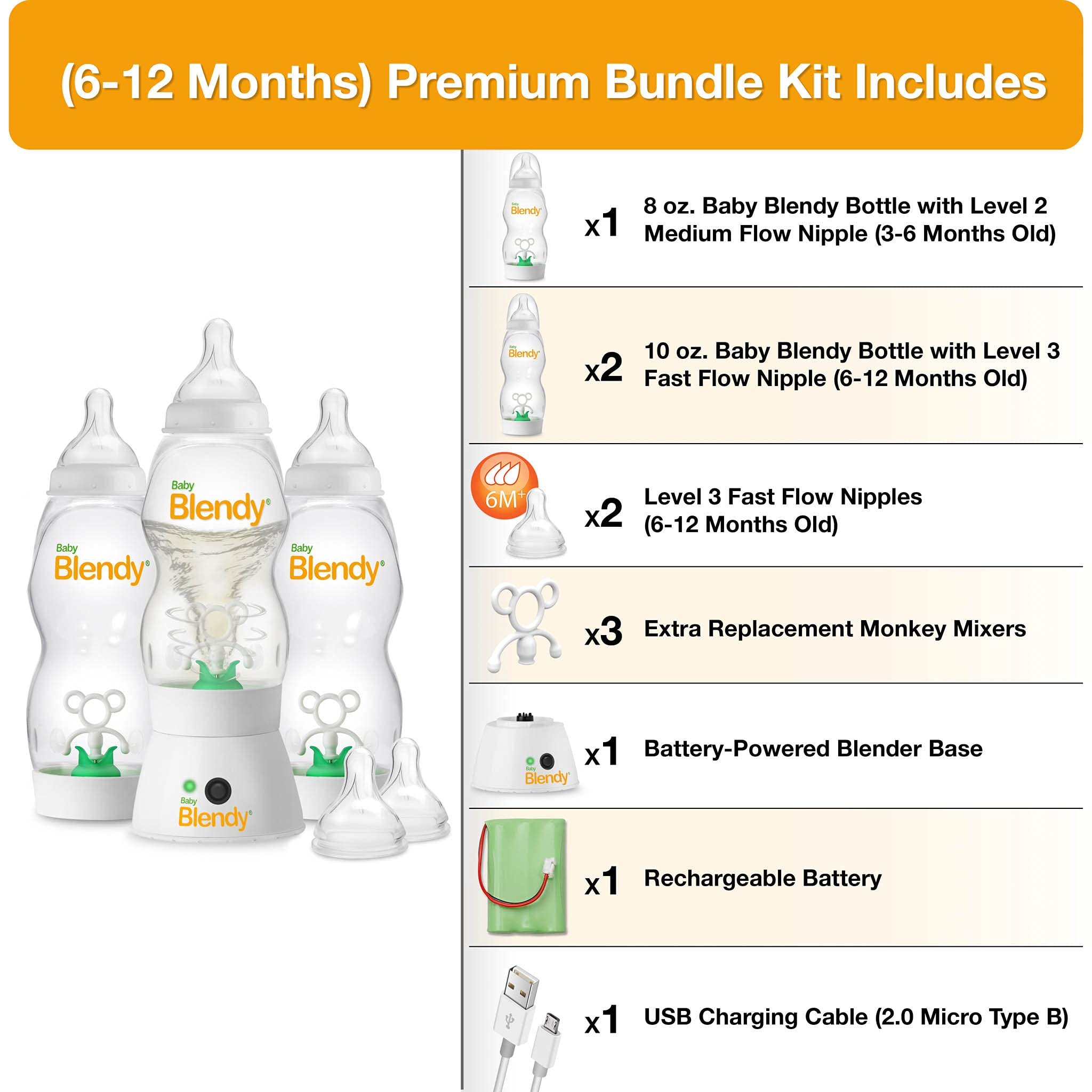 **Best Baby Bottles for Newborns to Toddlers (6-12 Months) – Anti-Colic Air Vent System & Blender Mixer Included – Perfect for Breastmilk, Formula & Smoothies**    *(Ideal for Home, Travel & Daycare – Safe, Leak-Proof & Easy to Clean)*