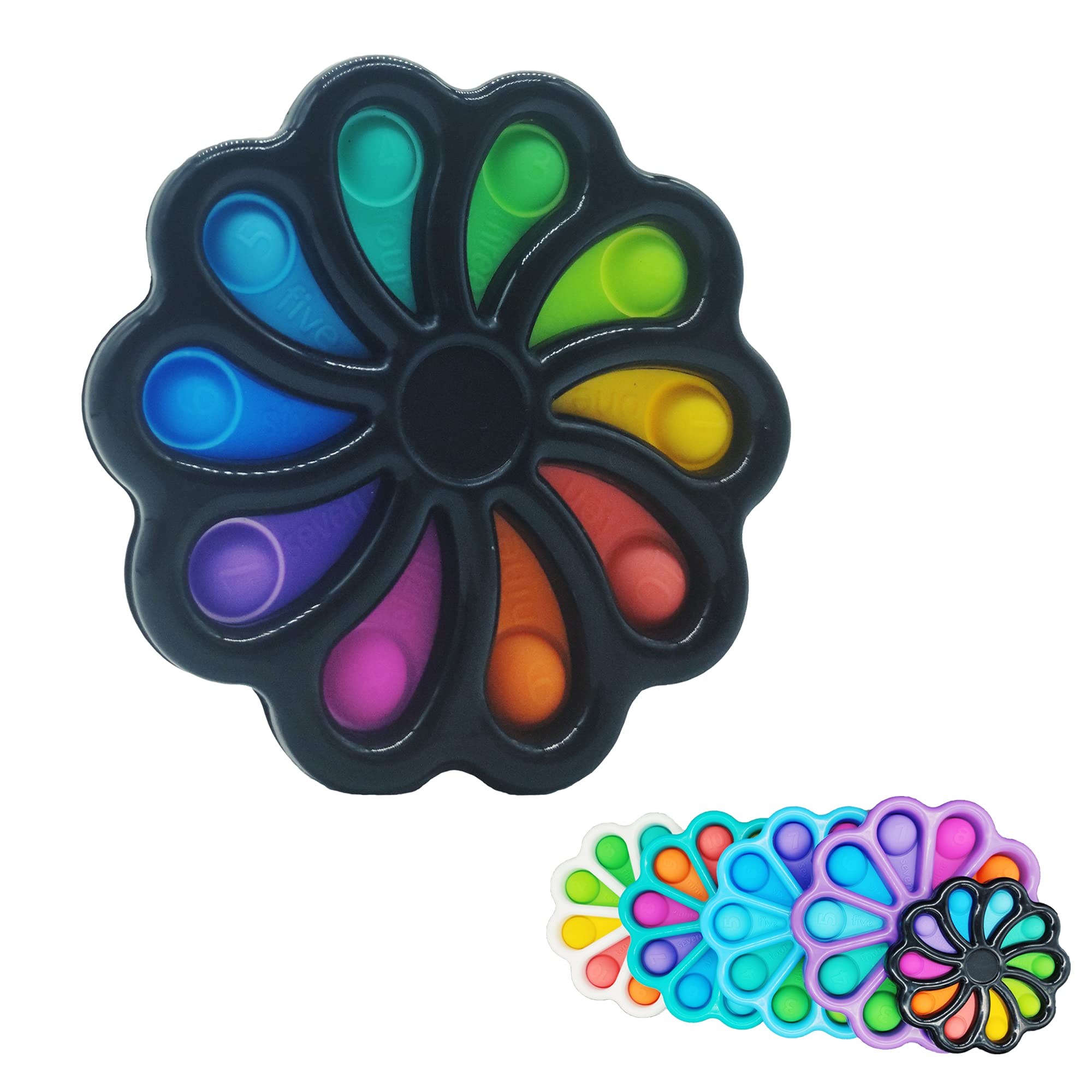 MIYACA Flower Fidget Toys - Sensory Dimple Digit Stress Relief Hand Toy for Kids & Adults with Anxiety, Autism - Office Desk Toy (1 Piece) - Perfect for Classroom, Travel & ADHD Focus Aid