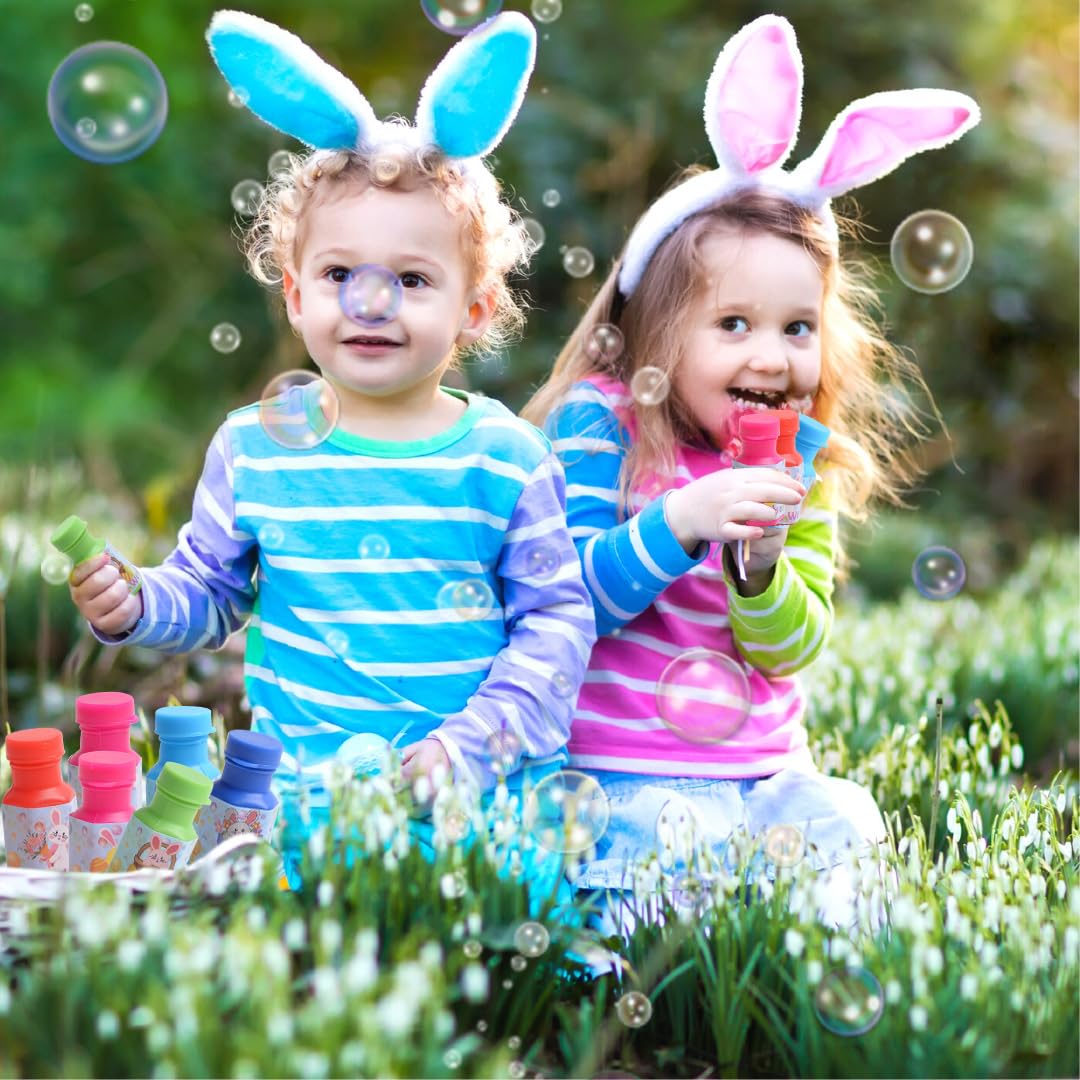 36 Pack Prefilled Easter Eggs with Mini Bubble Wands Inside - Kids Easter Basket Stuffers, Bubble Blowing Toys for Boys & Girls - Perfect for Easter Egg Hunts, Party Favors & Spring Celebrations