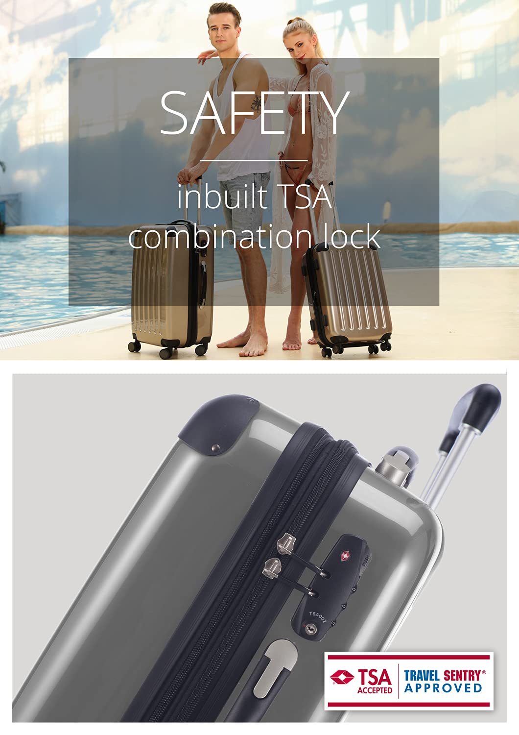 Premium Silver 55cm Carry-On Luggage - Lightweight & Durable Cabin Suitcase for Business Travel & Weekend Getaways | TSA Lock & Spinner Wheels