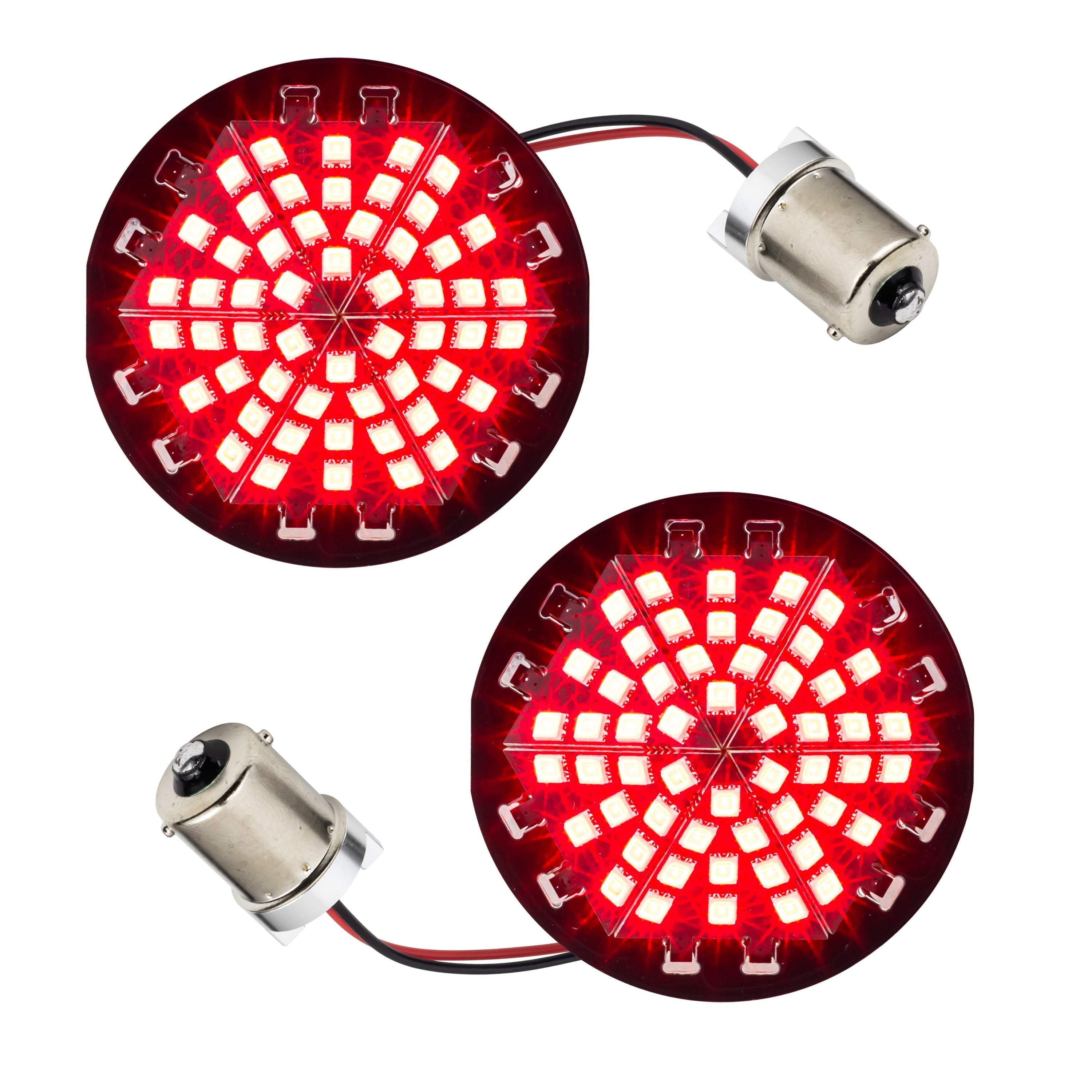 Premium LED Red Rear Turn Signals for Harley Davidson - Eagle Lights Midnight Edition Gen III (1156 Base) - High Visibility & Safety for Night Riding & Custom Motorcycle Builds