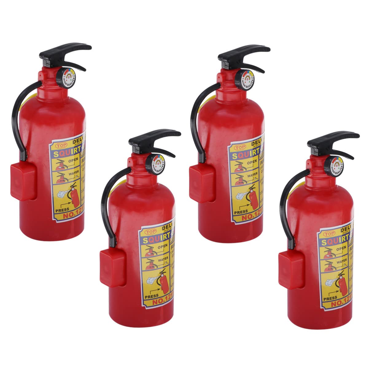 Balacoo 4Pcs Fire Extinguisher Squirt Toys - Water Blaster & Sprayer for Kids Outdoor Play, Pool Party, Summer Water Fights & Firefighter Pretend Play