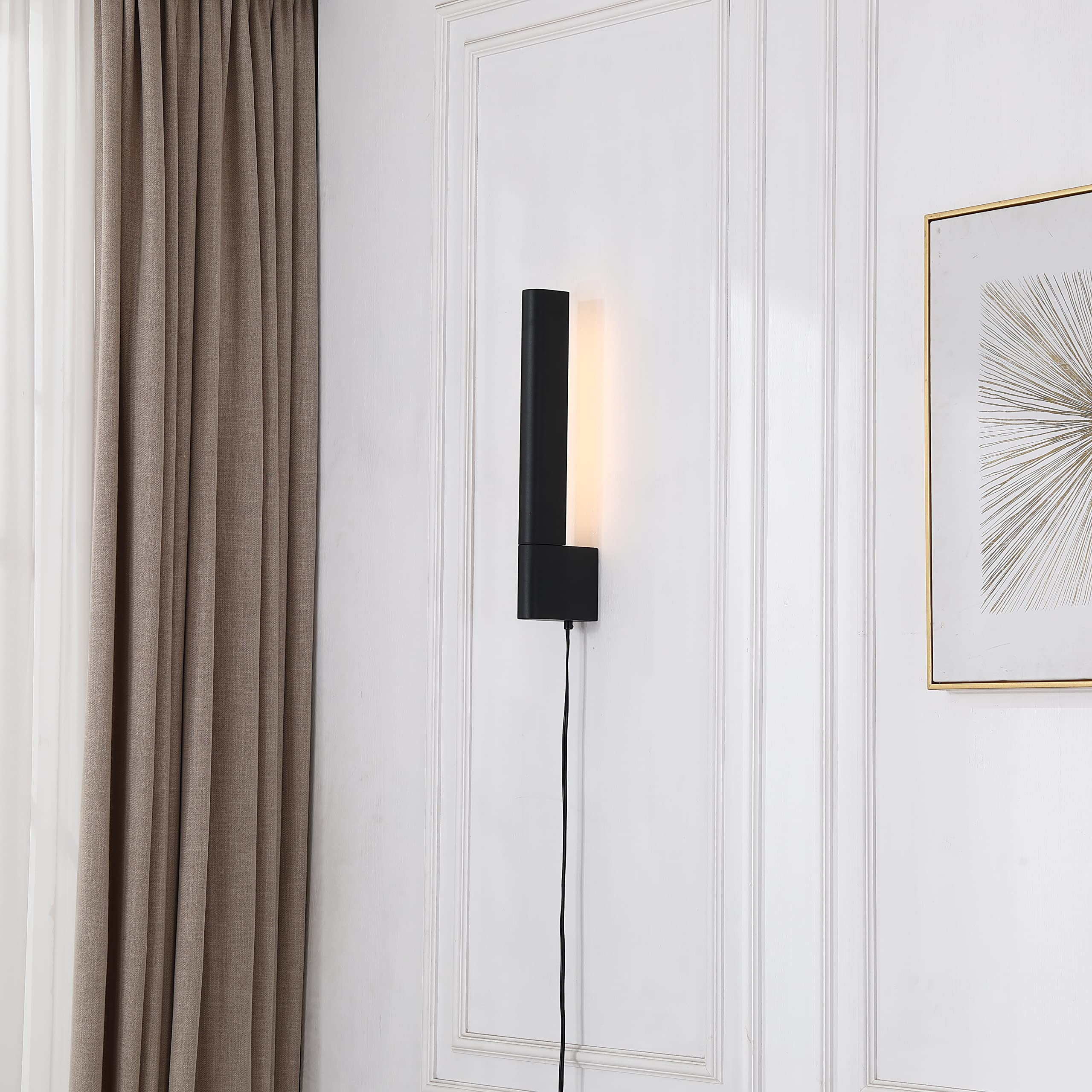Modern LED Wall Sconce Light Fixture - 3000K Warm White, 620 Lumens, Black Finish - Perfect for Bedroom, Living Room, Hallway & Staircase Lighting
