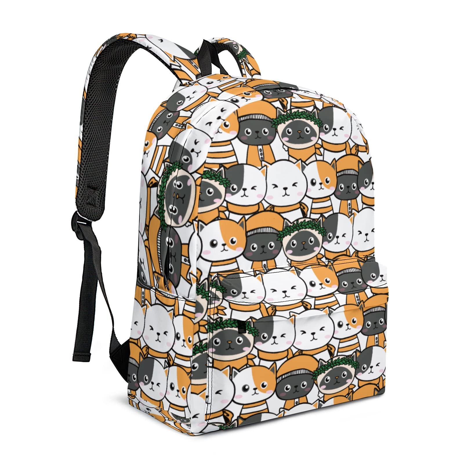 Stylish 17 Inch Cat Themed Backpack - Lightweight Laptop Daypack for Teens, Boys & Girls | Perfect for School, Travel & Daily Use