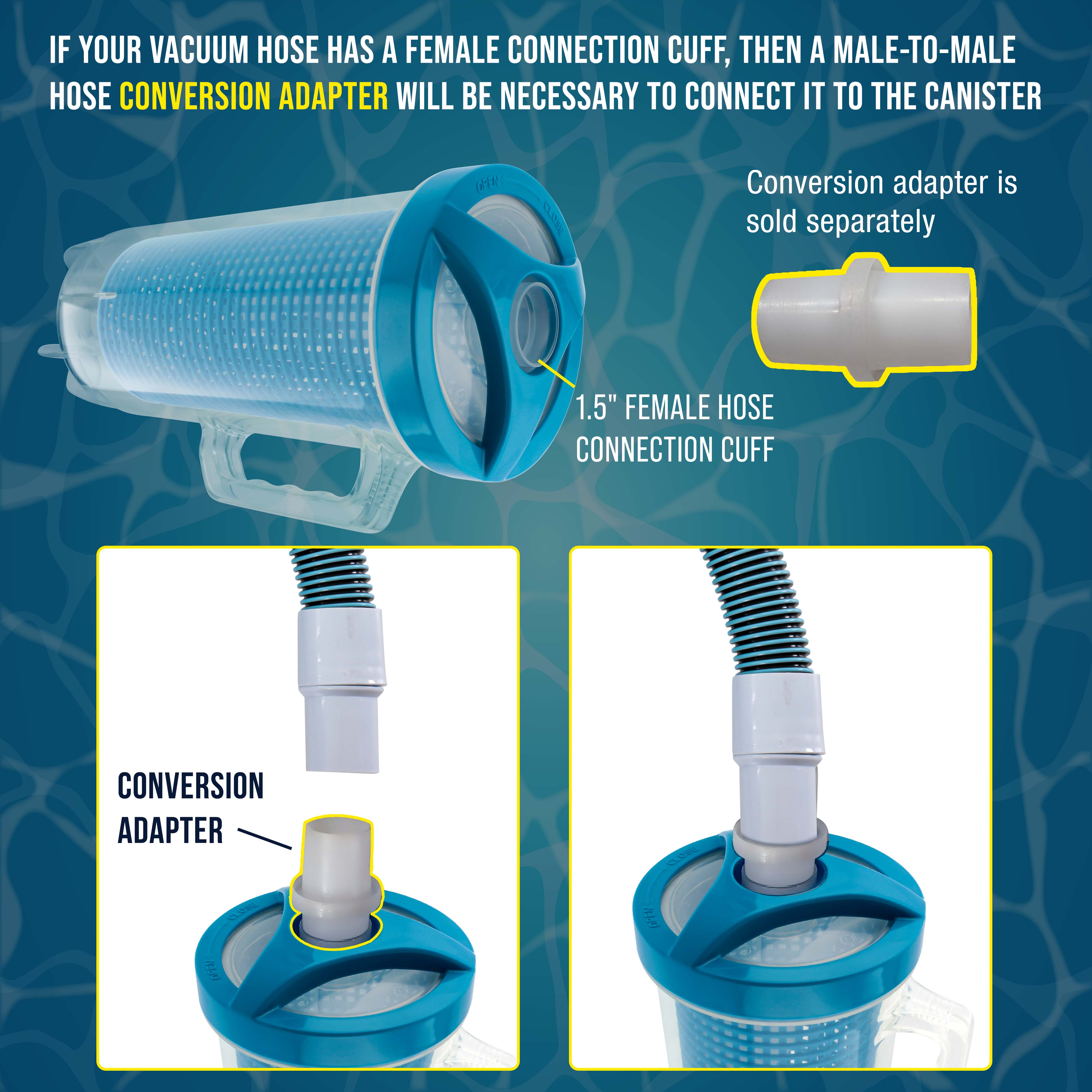 **U.S. Pool Supply® Inline Pool Leaf Canister with Large Plastic Mesh Basket & Mesh Bag – Fits 1.5” Pool Cleaner Vacuum Hose – Skims Leaves, Prevents Clogging – Ideal for Inground & Above Ground Pools**