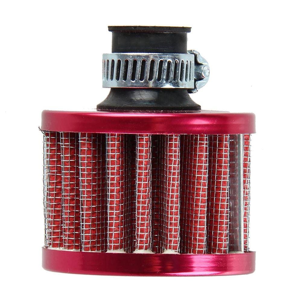 High-Performance Universal 12mm Red Clamp-On Air Filter for Car Motors - Cold Air Intake & Turbo Vent Upgrade (Red) - Perfect for Racing, Off-Road & Performance Tuning