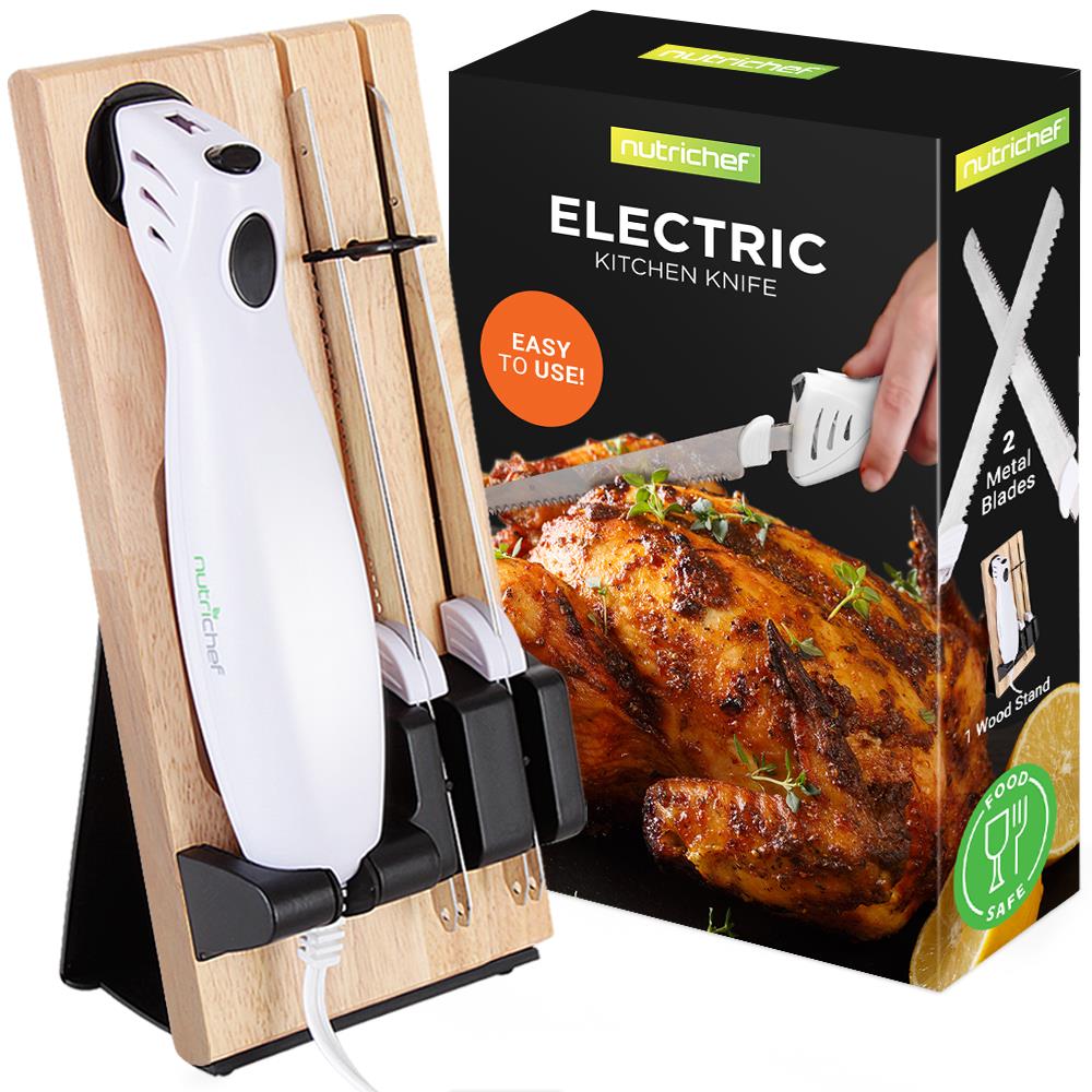 Electric Kitchen Knife - Professional Cordless Electric Knife Set for Meat, Bread & Vegetables - Perfect for Home Cooking, BBQ & Camping