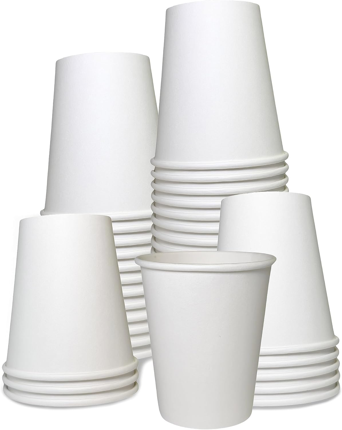 Eco-Friendly 8 oz Disposable White Paper Coffee Cups - Recyclable & Compostable Hot Drink Cups for Office, Cafe, Restaurant - Perfect for Latte, Chai, Tea (25 Pack) | Ideal for Coffee Shops, Break Rooms & Takeout Beverages
