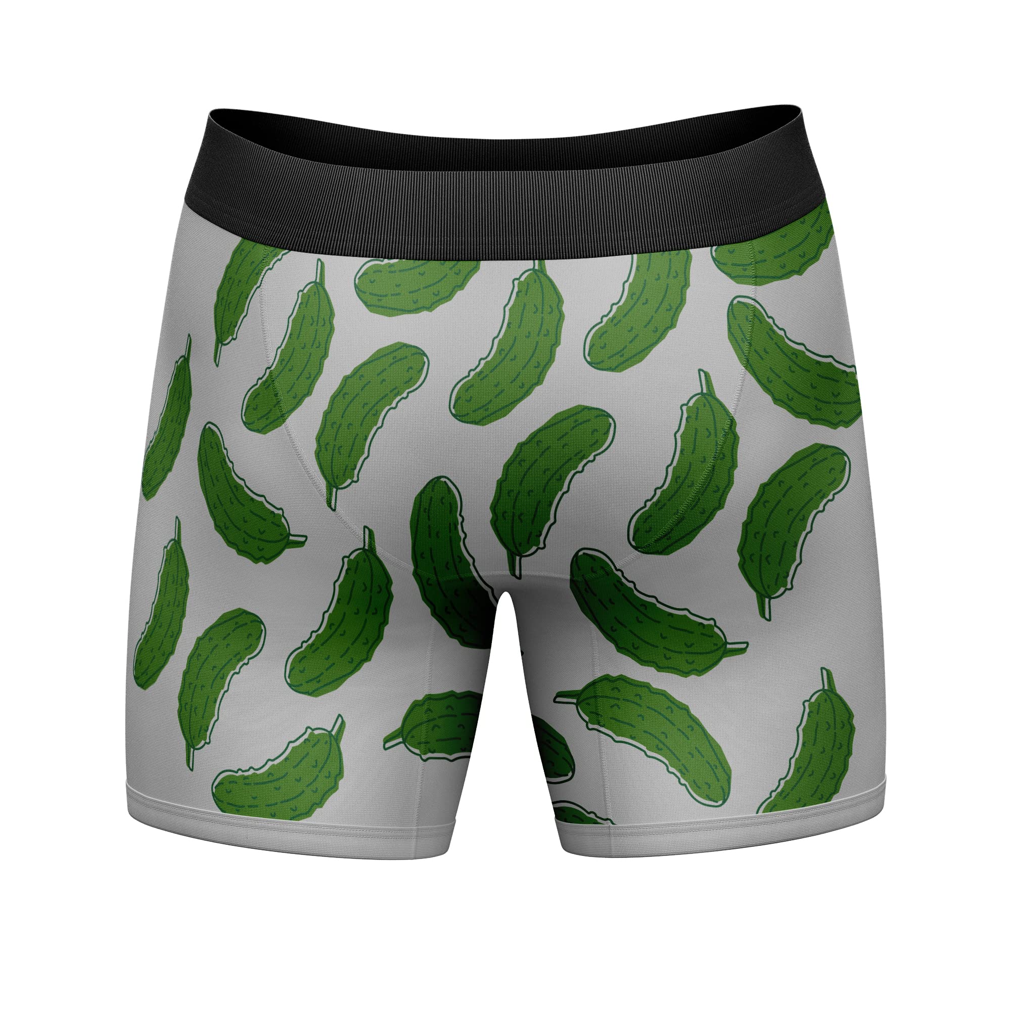 **Funny Pickle Quote Boxer Briefs for Men - Crazy Dog T-Shirts Big Dill Graphic Novelty Underwear - Perfect for Gifts, Parties & Casual Wear**