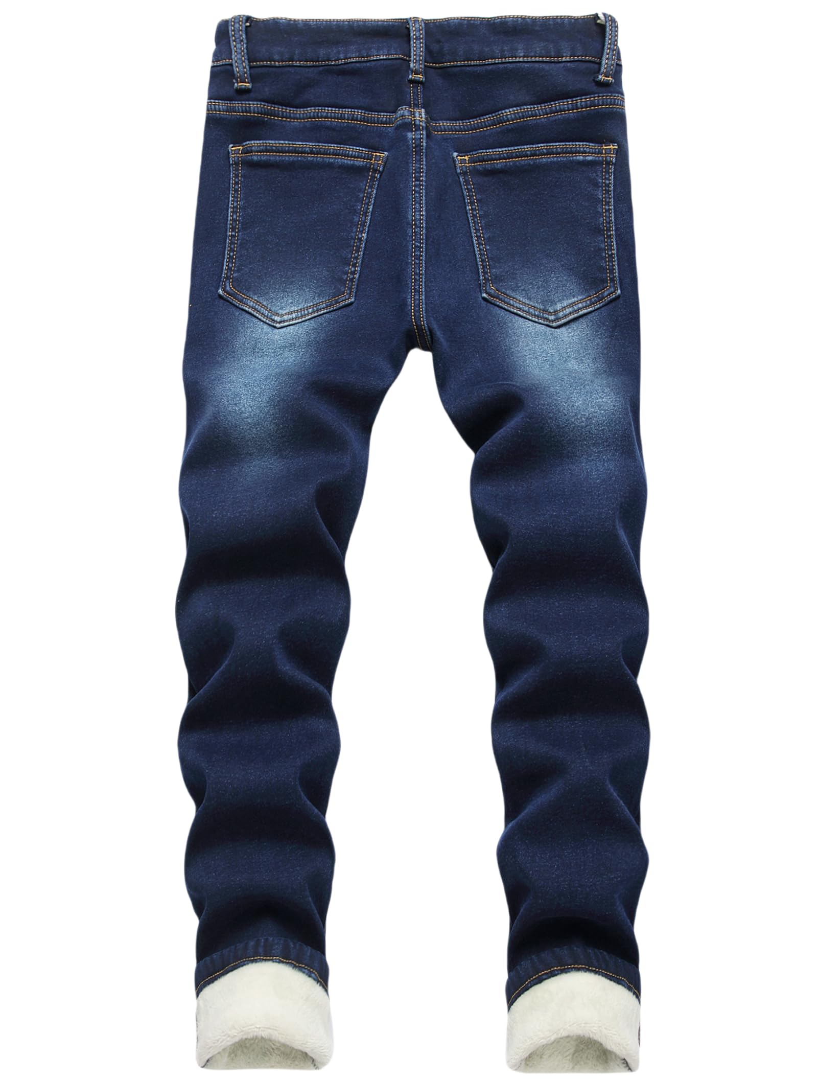 Boys Fleece Lined Jeans - Winter Thermal Stretchy Skinny Fit Denim Pants for Kids | Warm Casual Outfits for School & Outdoor Activities