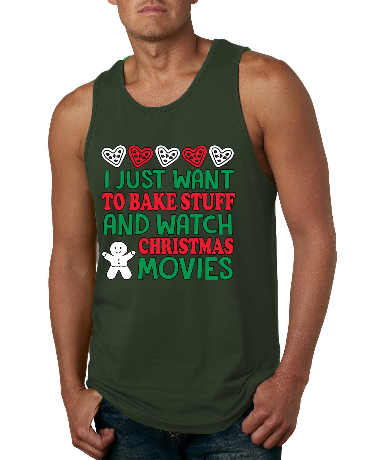 Funny Christmas Baking Graphic Tank Top for Men - Perfect for Holiday Baking & Watching Christmas Movies
