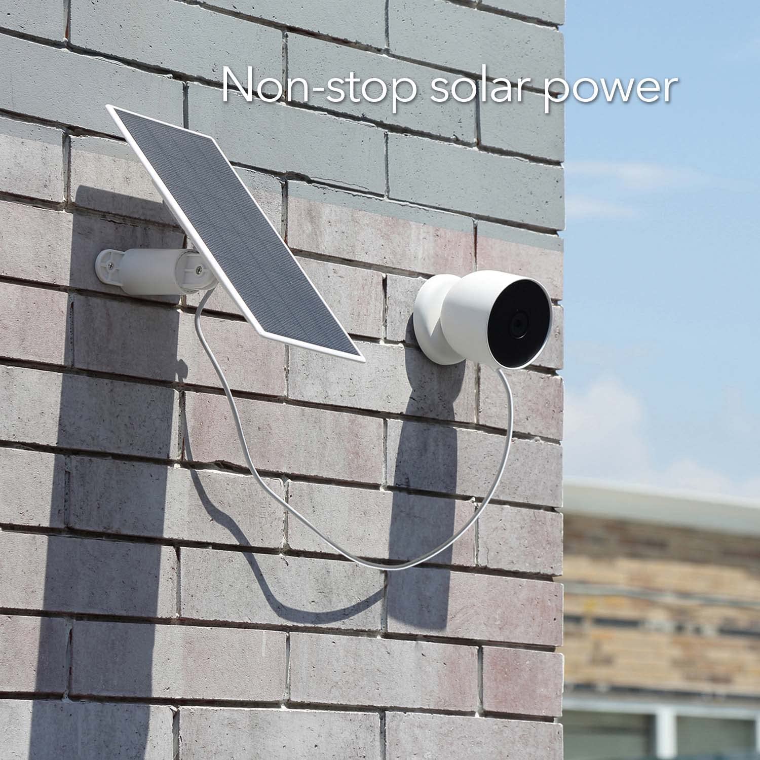 Wasserstein 2.5W Solar Panel for Google Nest Cam Outdoor/Indoor - Weatherproof Solar Charger for Continuous Power - Perfect for Home Security & Surveillance