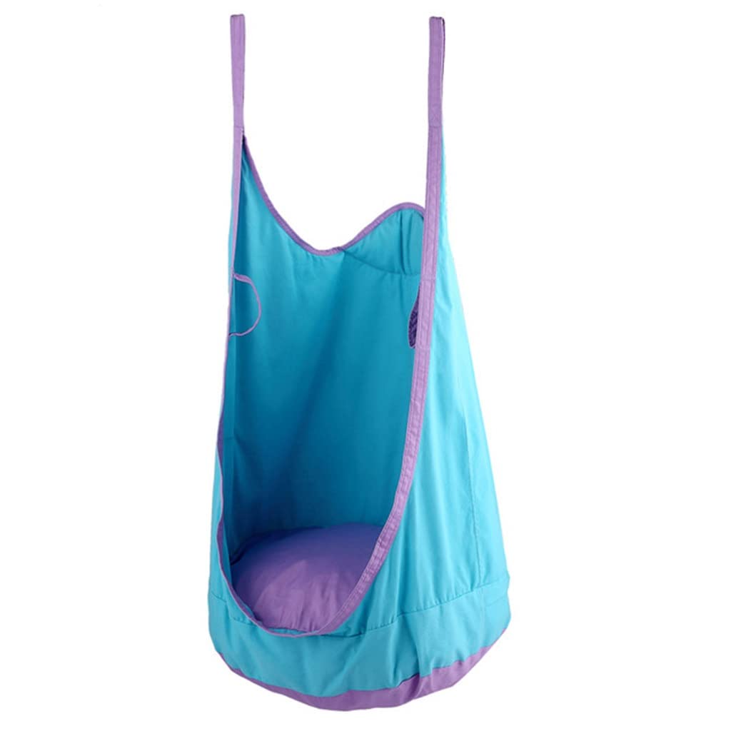 EKDSPW Kids Hanging Chair - Outdoor Garden Swing, Portable Hammock for Camping, Travel & Backyard - Blue - Perfect for Relaxing, Lounging & Outdoor Adventures