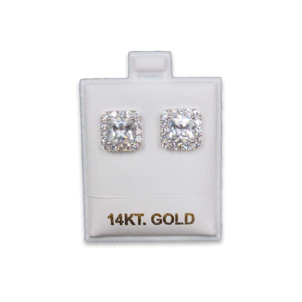 14KT Gold Imprinted White Puff Pad Earring Cards (1