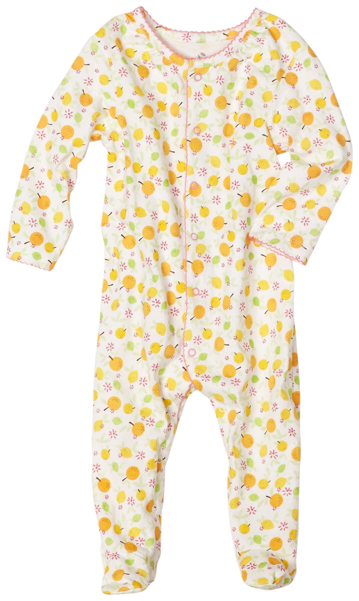Absorba Newborn Baby Girls' Fruit Print Footie Pajamas - Soft Cotton Sleepwear for Infants 0-3 Months | Perfect for Nursery, Bedtime & Photo Shoots