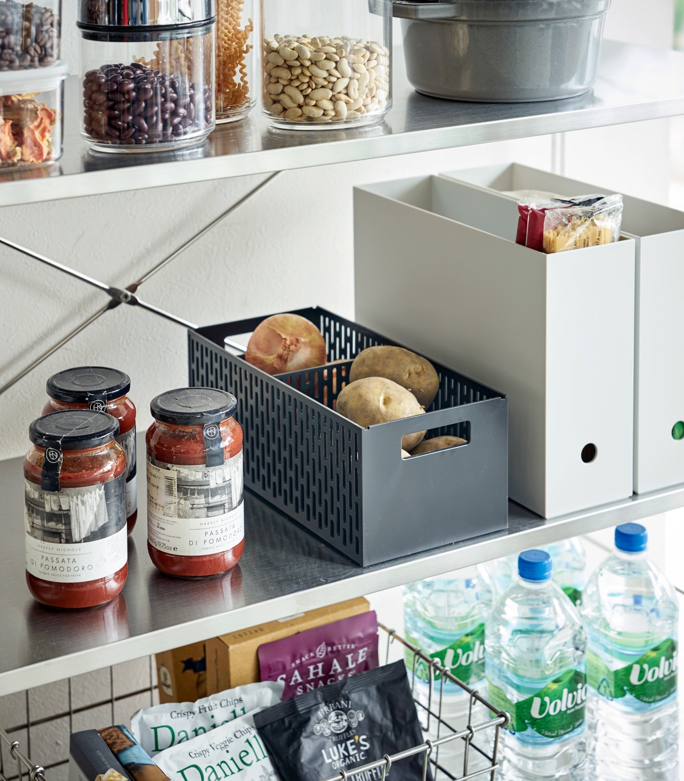Stackable Vegetable Storage Bins - Organize Fresh Produce in Fridge, Pantry, or Kitchen Cabinet