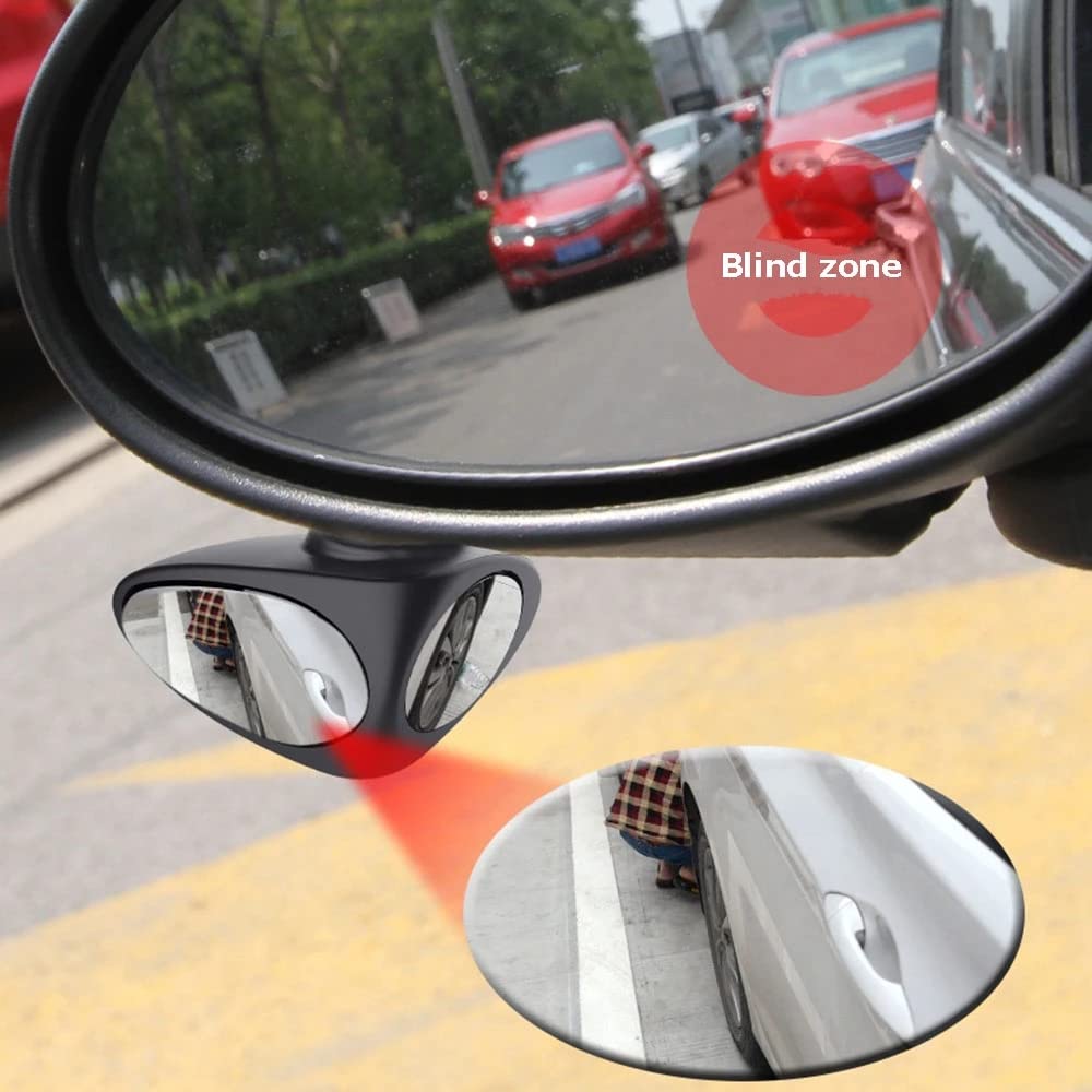 360° Rotatable Car Blind Spot Mirrors - Universal Wide Angle Convex Rear View Mirrors for Cars, Trucks & SUVs (2-Pack, Left+Right) - Improve Parking & Lane Changing Safety
