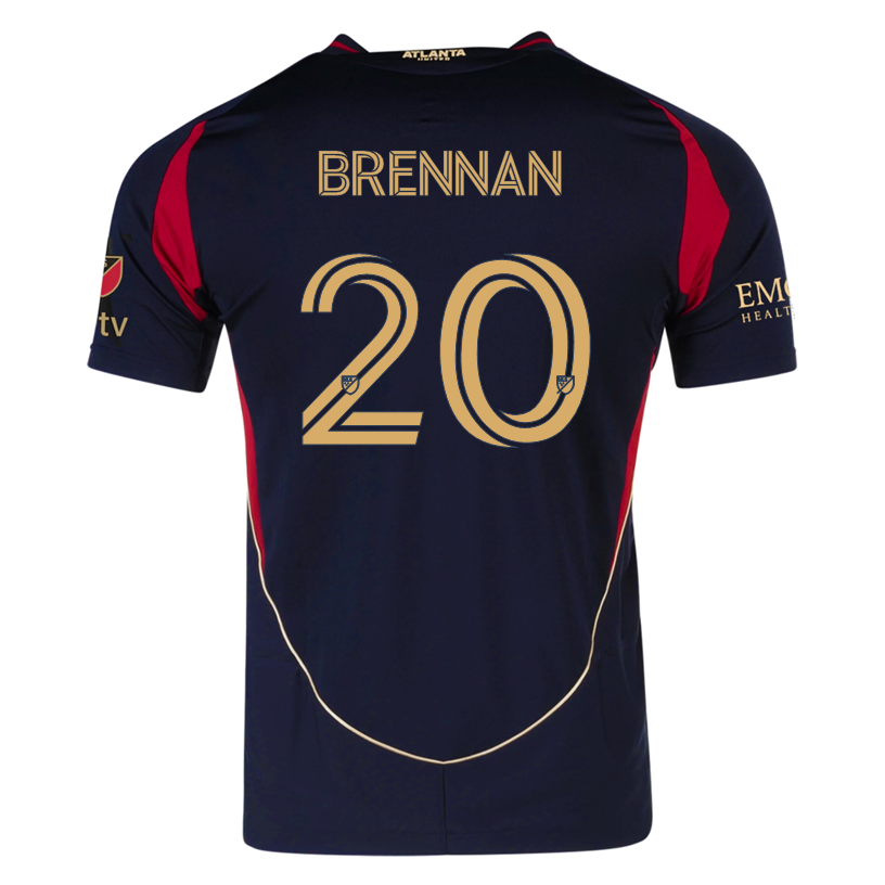 adidas Luke Brennan Atlanta United Authentic Home Jersey 2025-2026 with MLS Patches - Red & Black Soccer Shirt for Fans & Game Day Wear