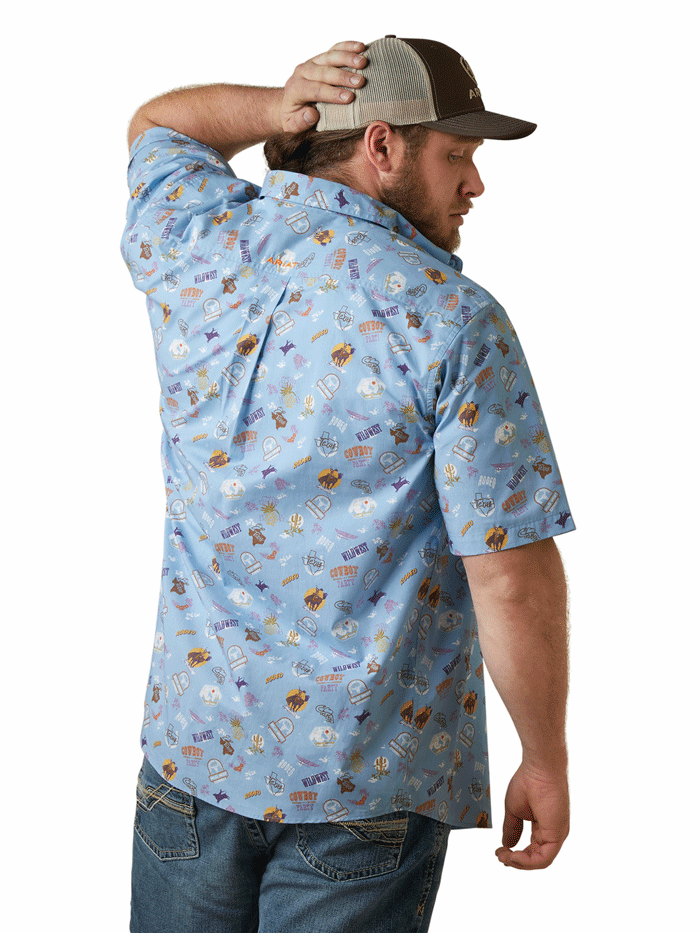 Ariat Men's Mauricio Classic Short Sleeve Shirt - Moisture Wicking Casual Button Down Shirt for Work & Outdoor Activities - Lilac