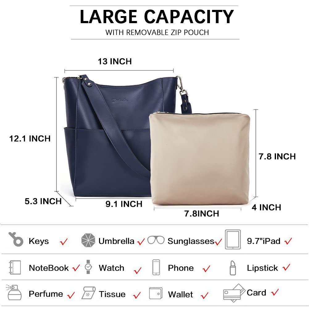BOSTANTEN Women's Leather Handbag - Stylish Designer Tote, Shoulder & Bucket Purse for Work, Travel & Everyday Use