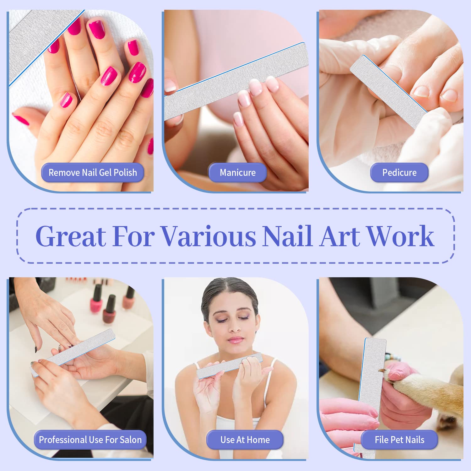 25 Pcs Professional 80/80 Grit Double Sided Nail Files - Coarse Emery Boards for Acrylic & Gel Nails - Home & Salon Manicure/Pedicure Tools - Perfect for Nail Art, DIY Nail Care & Professional Salons