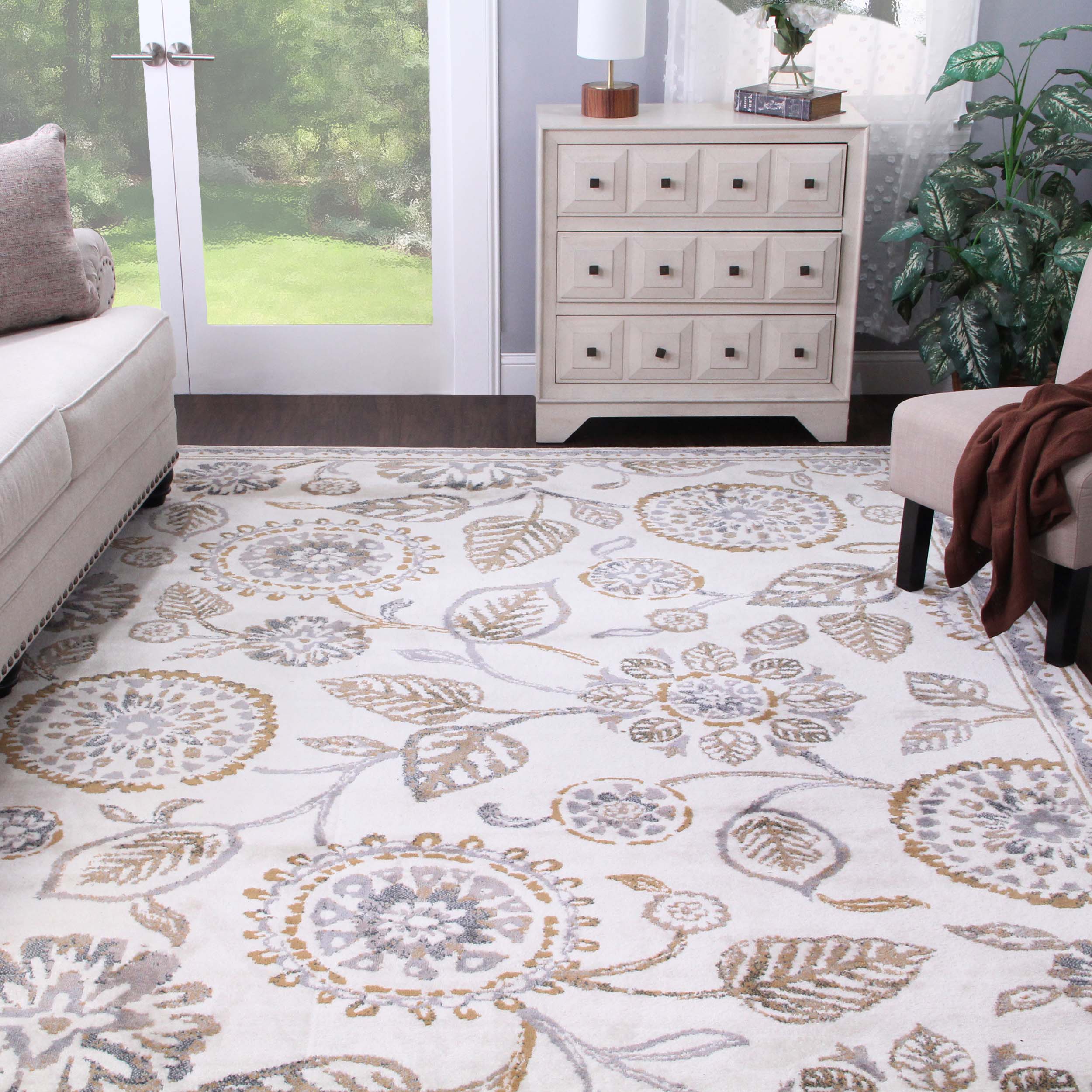 Modern Floral Amaryllis Indoor Farmhouse Area Rug & Runner - Perfect for Living Room, Bedroom, or Entryway Decor